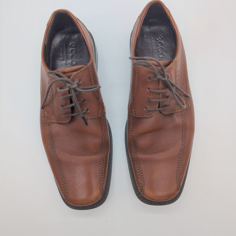 Ecco Ecco Sz 9 Classic Oxford Light Brown Leather Men's Shoes Mi Size US 9 / EU 42 - 4 Thumbnail