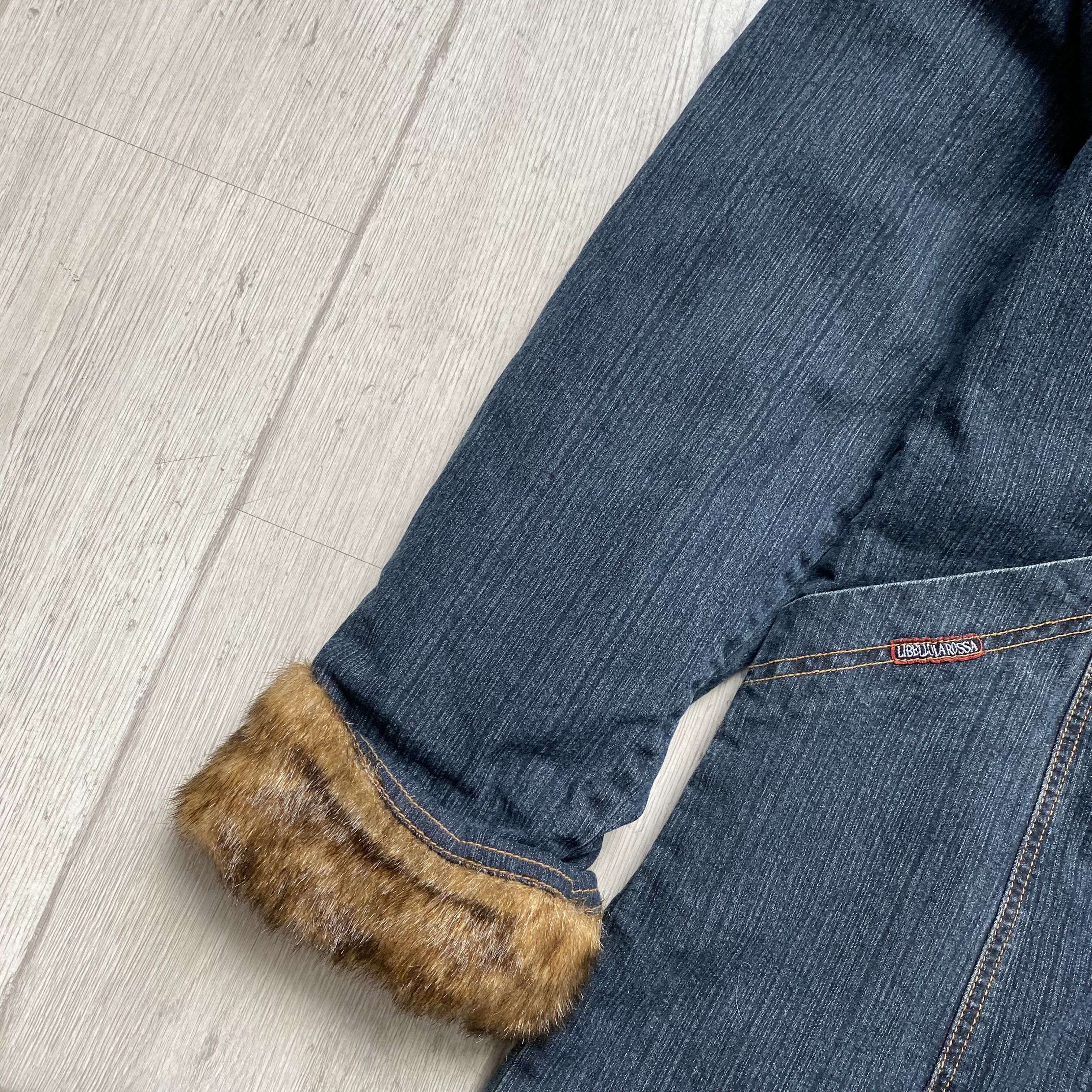 If Six Was Nine Vintage 90s Denim Faux fur coat Afgan Penny Lane Grunge Size L / US 10 / IT 46 - 6 Thumbnail