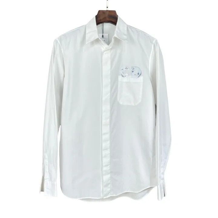 Dior Long Sleeve White Shirt with Logo 0079-2507
