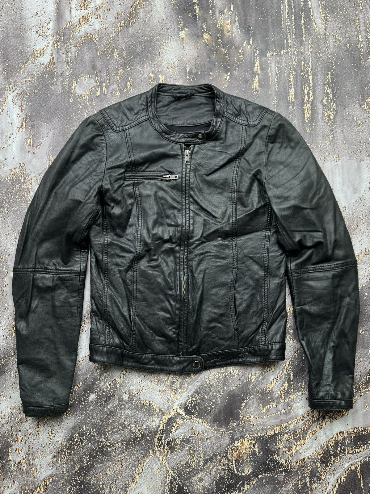 Genuine Leather Vintage Lamb Leather Biker Jacket Size S / US 4 / IT 40 - 1 Thumbnail