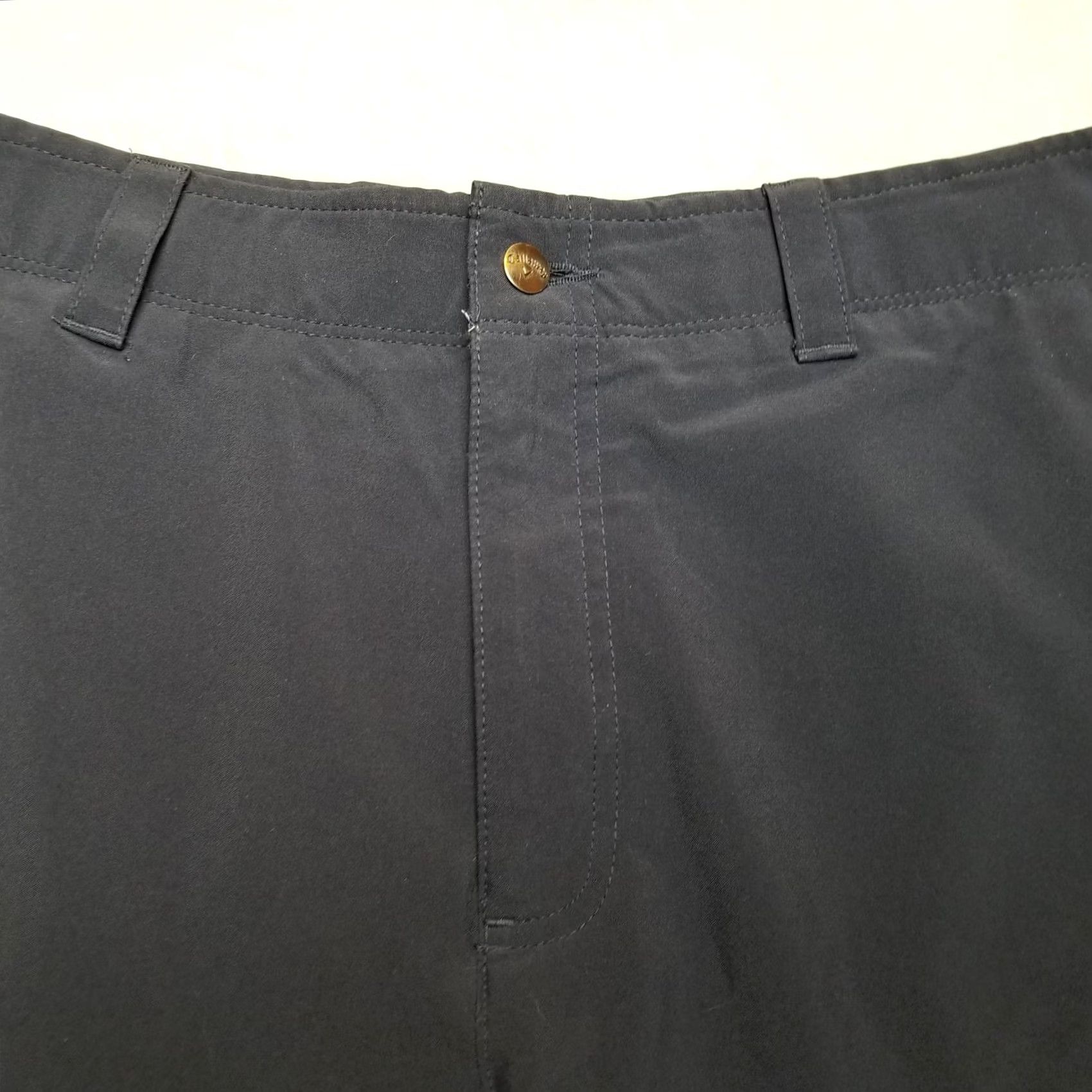 Callaway Callaway Shorts Mens 34x10 Black Flat Front Chino Polyester Performance Golf Casual Belt Loops Pockets Slash Pocket Size US 34 / EU 50 - 2 Thumbnail