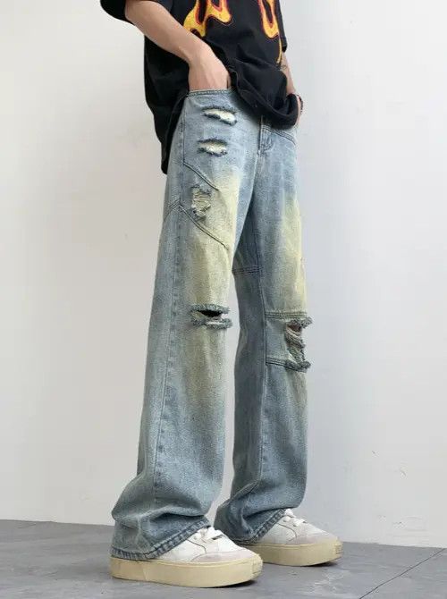 Japanese Brand × Jean Pants American street trend cleanfit men's ripped jeans Size US 32 / EU 48 - 3 Thumbnail