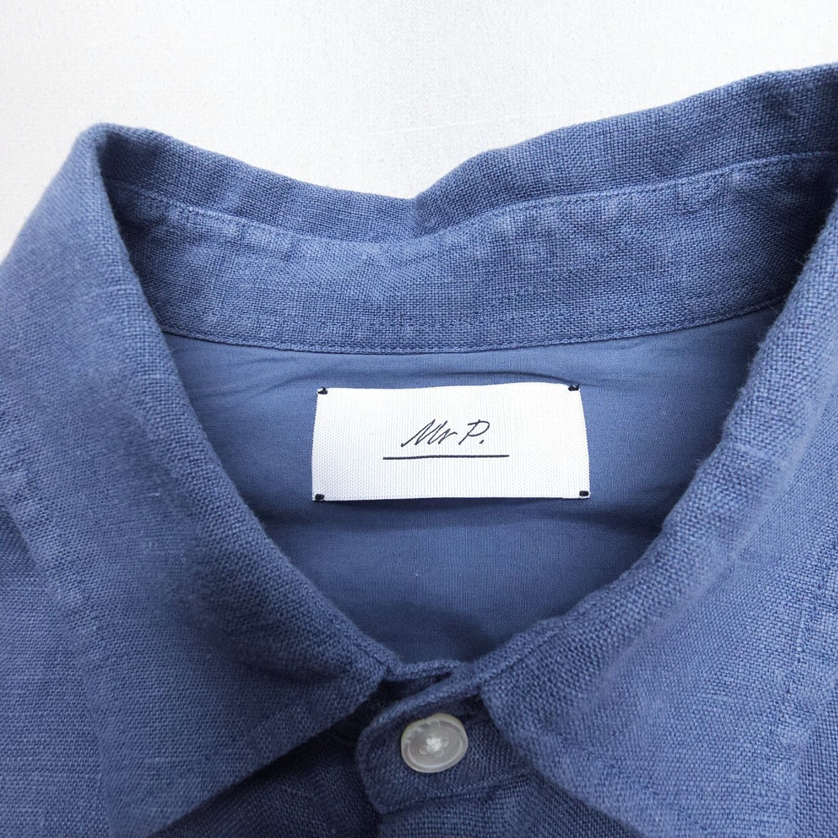 Vintage Mr. Porter Shirt Mens Medium Blue Linen Button-Up Long Sleeve Size US M / EU 48-50 / 2 - 4 Thumbnail