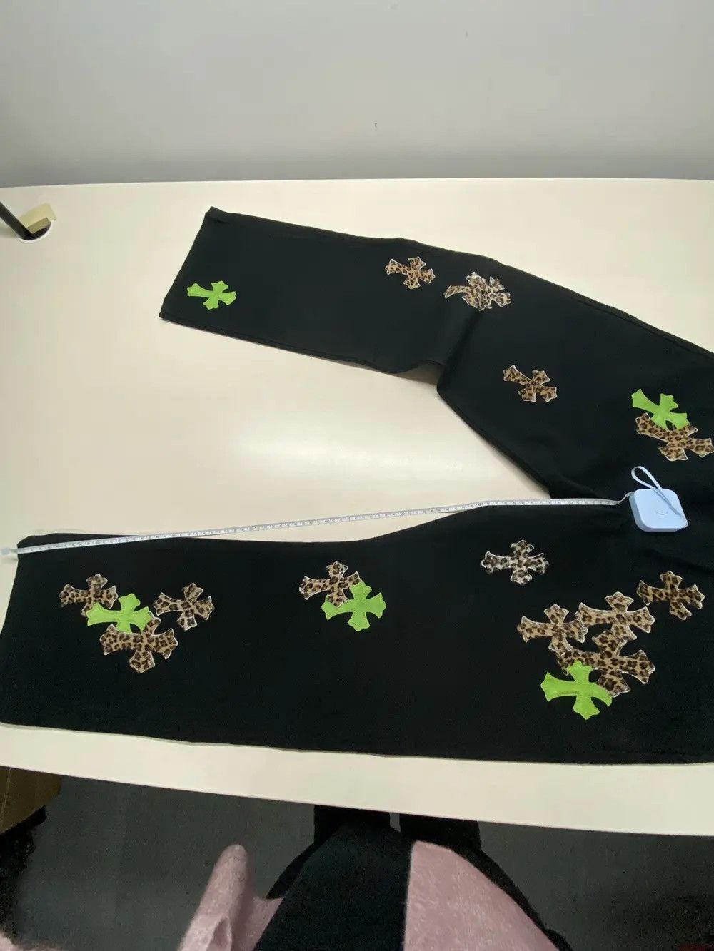 Chrome Hearts Chrome Hearts Leopard Green Leather Cross Patch Jeans Size US 34 / EU 50 - 15 Thumbnail