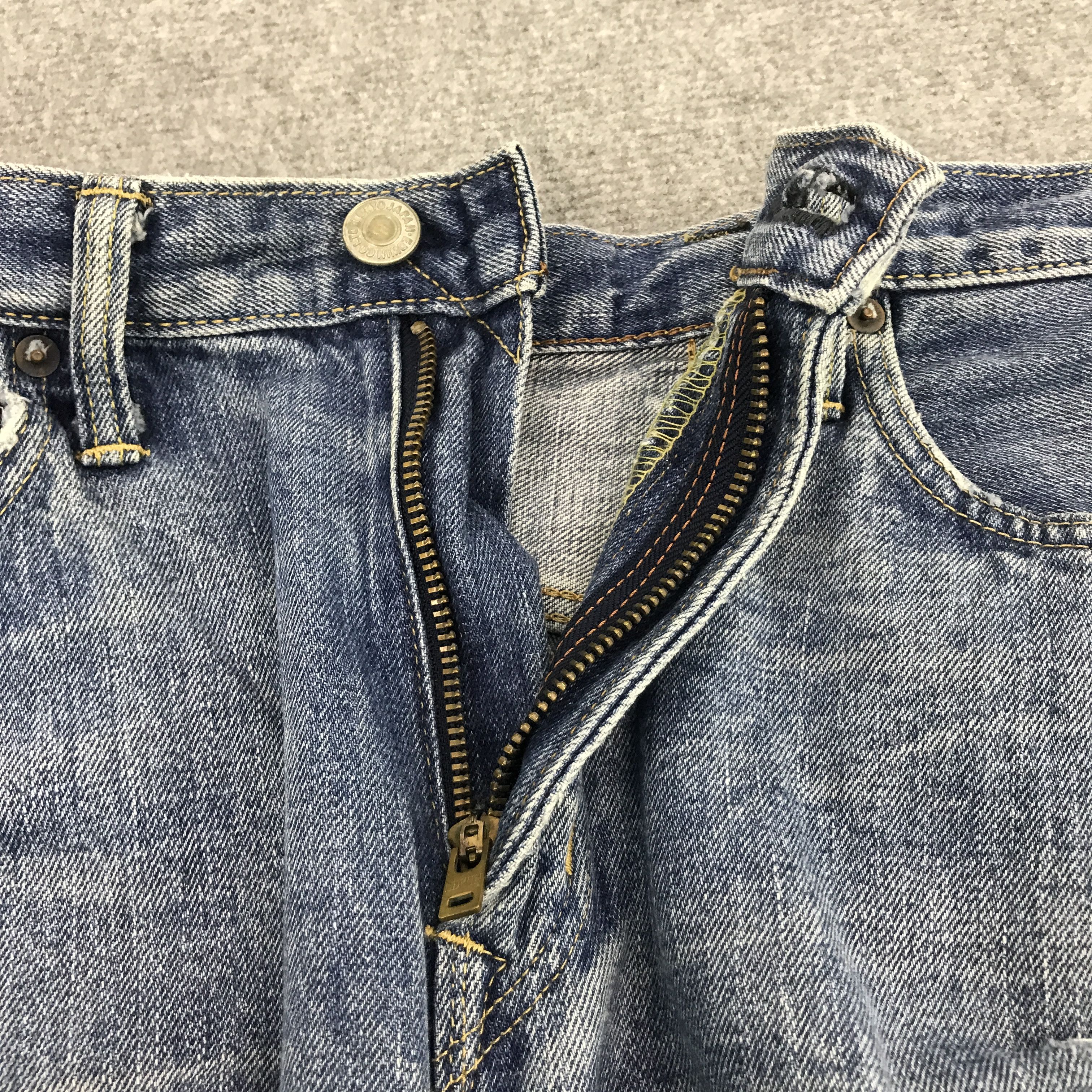 Edwin × Japanese Brand BAGGY EDWIN JAPN DESIGN DISTRESSED JEAN Size US 33 - 13 Thumbnail