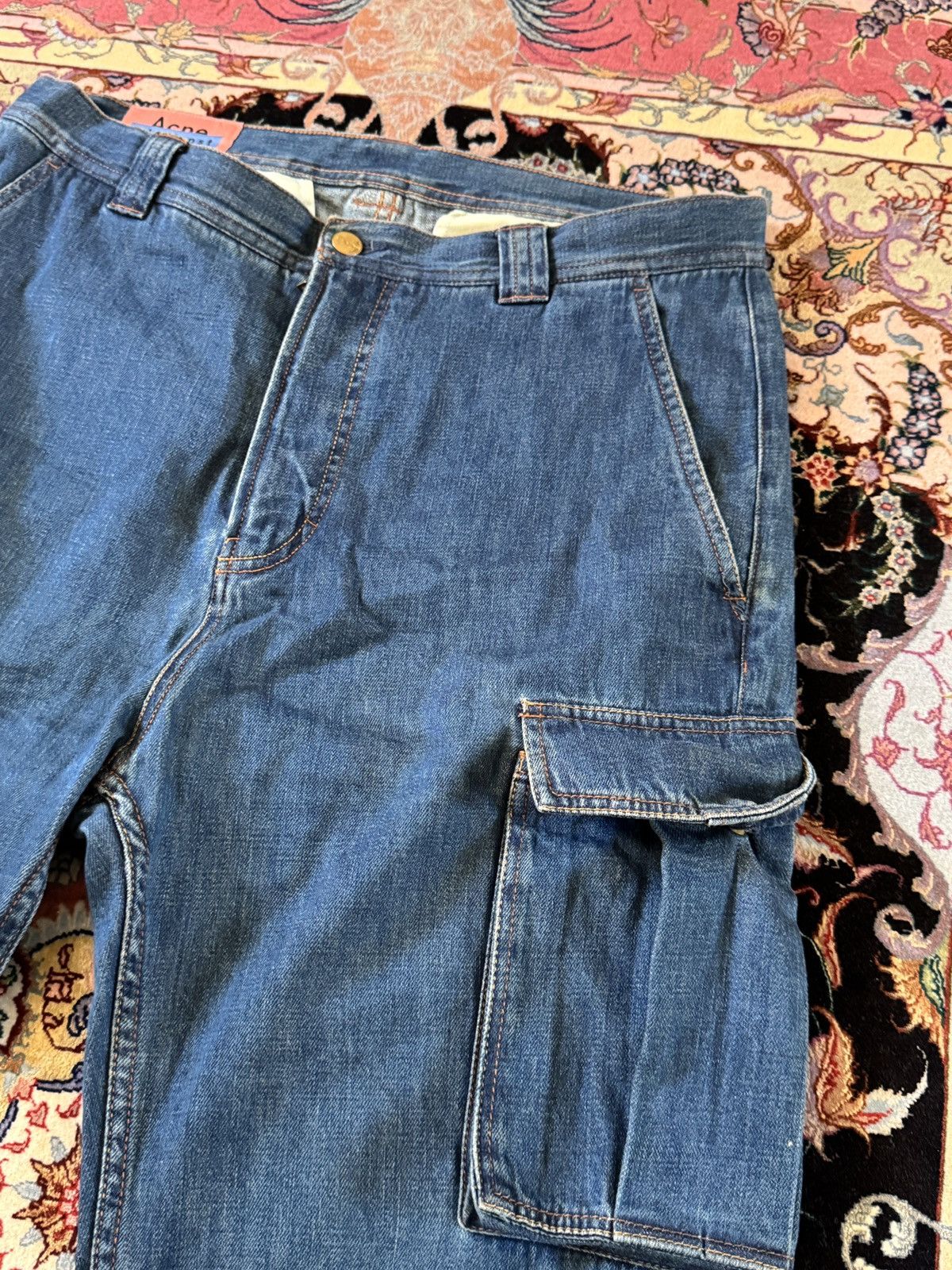 Acne Studios Acne Studios Bla Konst Denim Cargo Pants Size US 33 - 6 Thumbnail