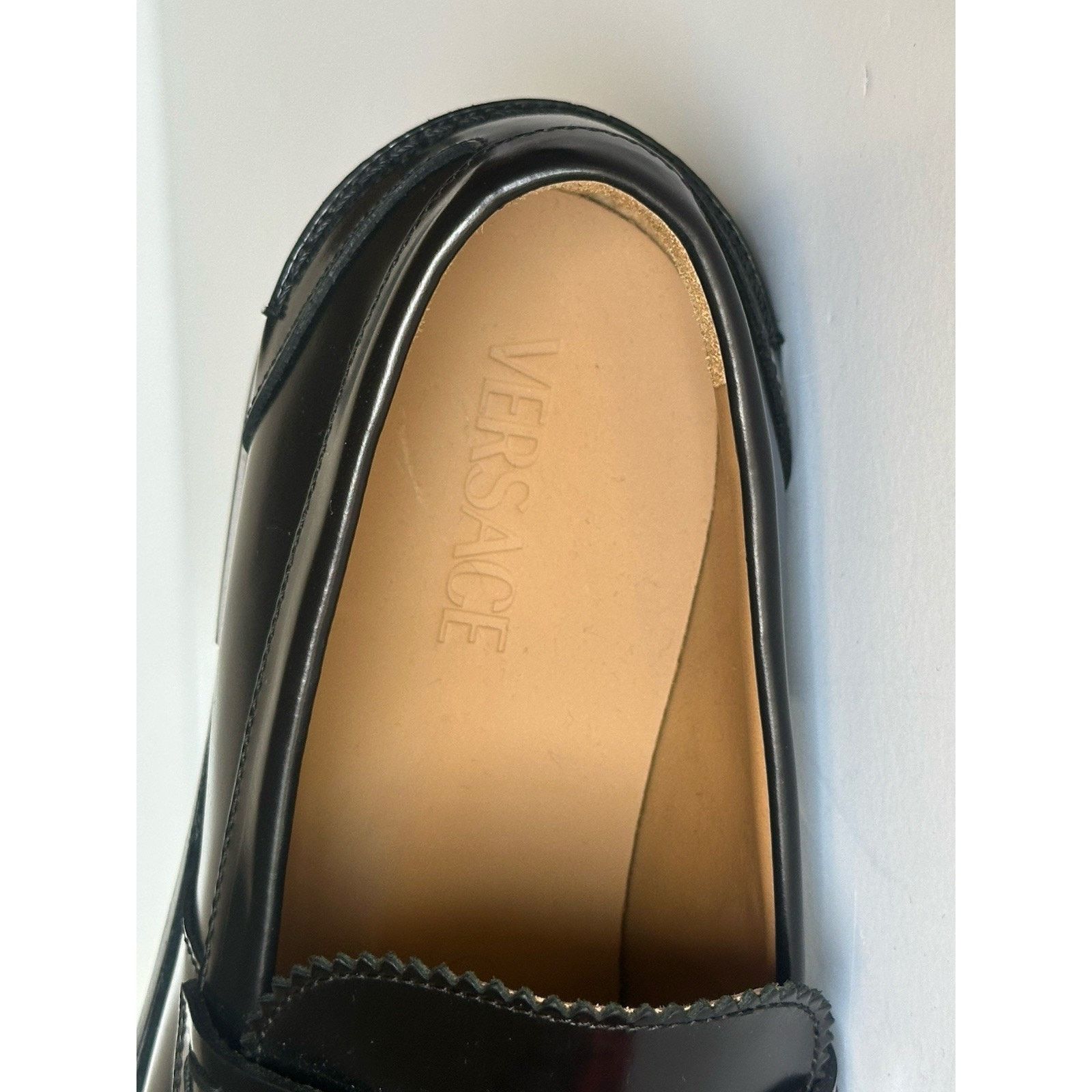 Versace VERSACE Greca Men's Black Leather Loafer Shoes 8 US 1012864 Size US 8 / EU 41 - 8 Thumbnail
