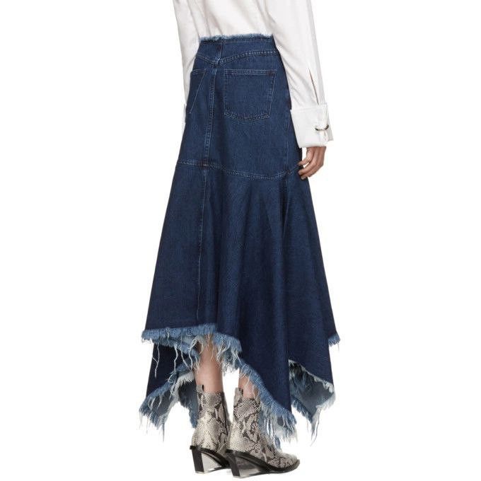 Marques'Almeida MARQUES ALMEIDA INDIGO DENIM ASYMMETRIC SKIRT Size 27" / US 4 / IT 40 - 2 Thumbnail