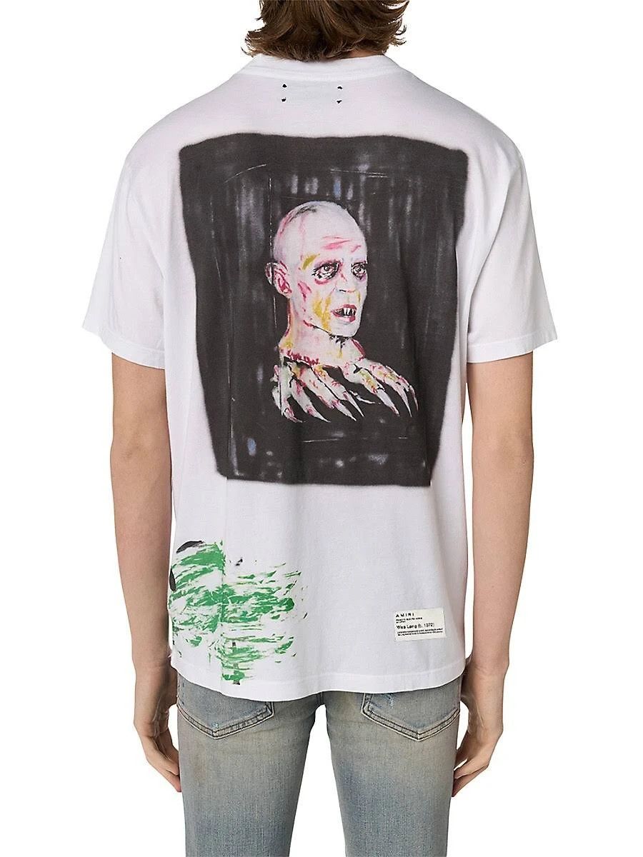 Amiri × Wes Lang o1w1db10125 Blood Short Sleeve T-Shirt in White Size US M / EU 48-50 / 2 - 4 Thumbnail