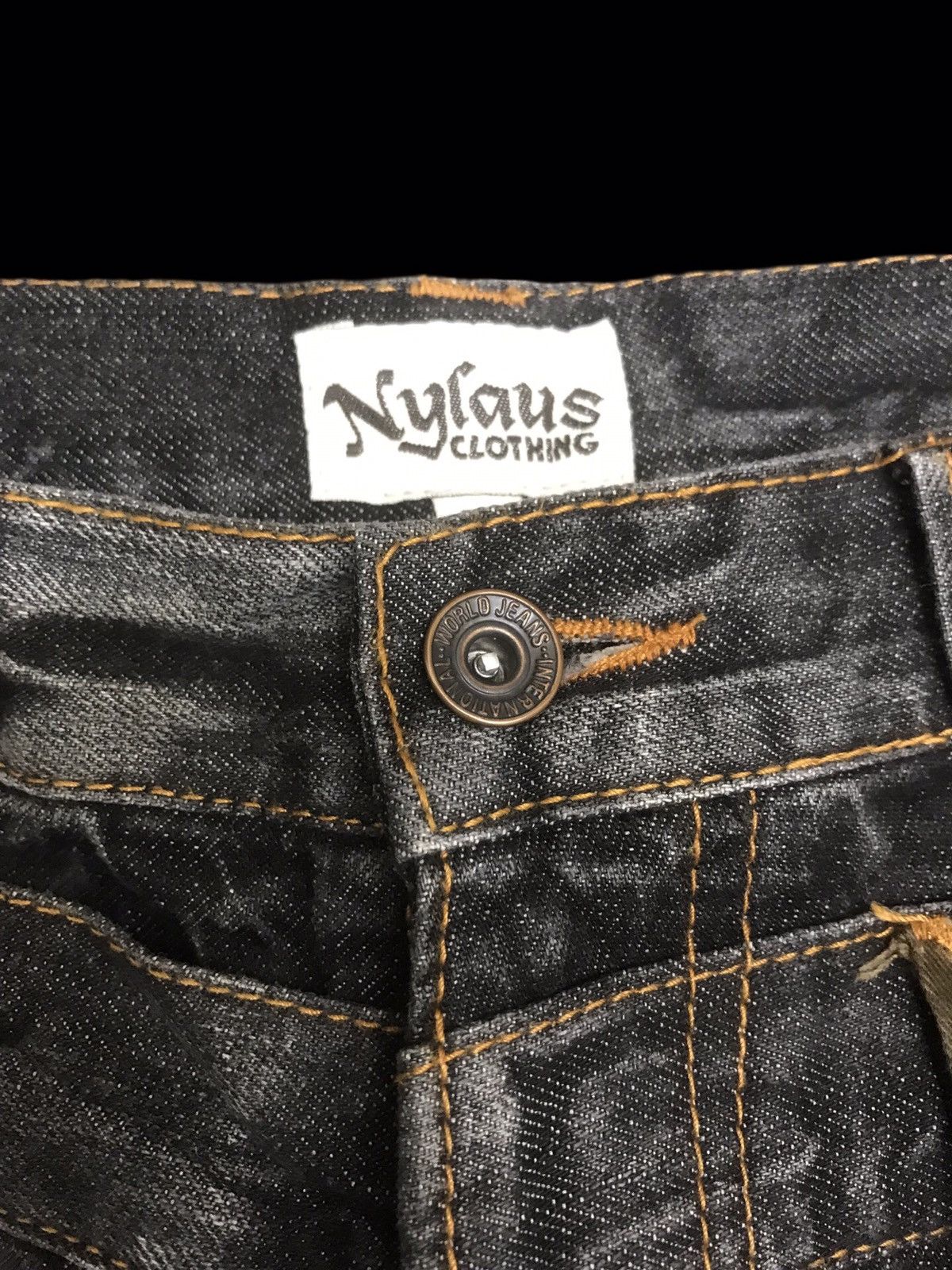 Japanese Brand 💥DOUBLE WAIST💥NYLAUS INSANE FADES DISTRESSED DENIM F427 Size US 32 / EU 48 - 5 Thumbnail