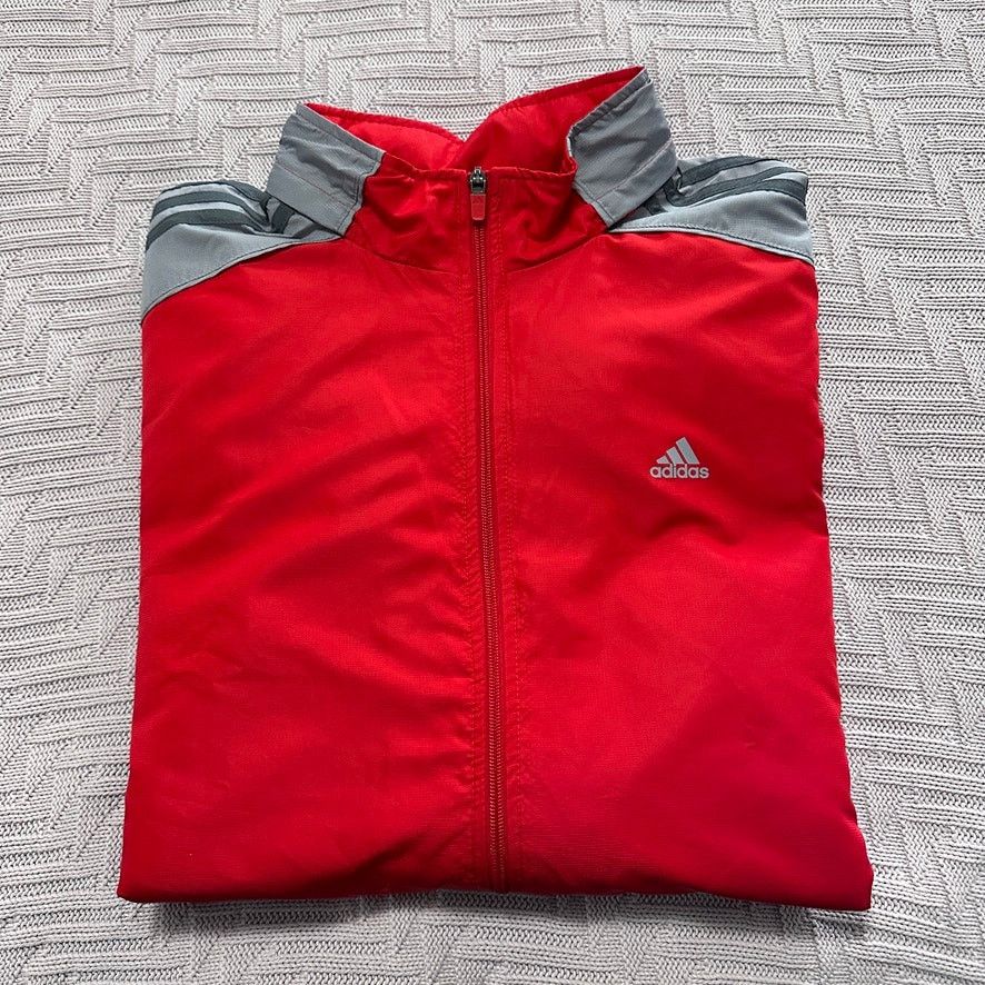 Adidas Adidas classic three stripe red and gray windbreaker size XL Size US XL / EU 56 / 4 - 1 Thumbnail