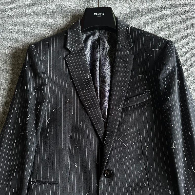 Dior Dior Black striped wool suit with broken lines and floatin Size US S / EU 44-46 / 1 - 3 Thumbnail