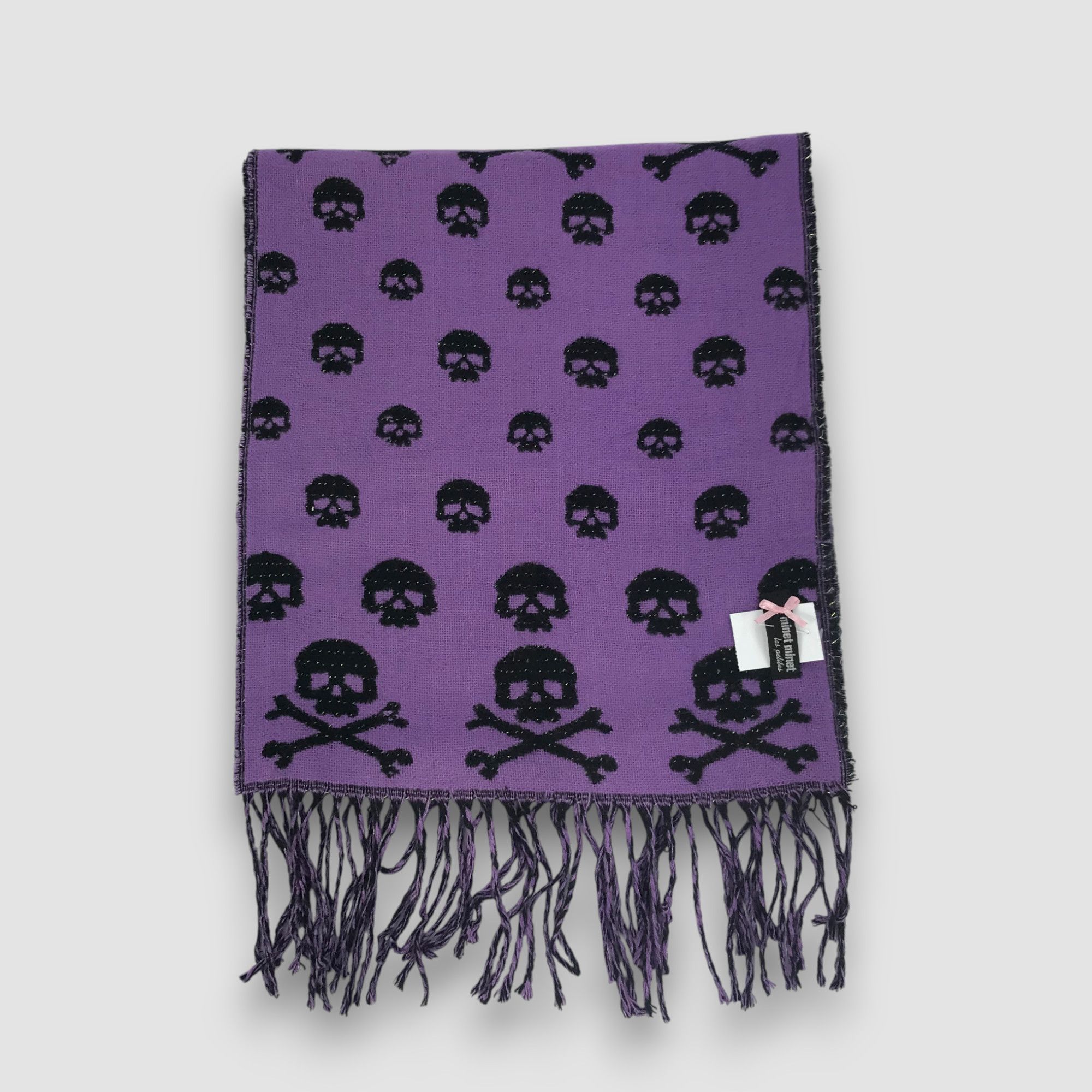 Japanese Brand Vintage Skulls Scarf Muffler Wool Polka Dot Scarves Size ONE SIZE - 2 Thumbnail