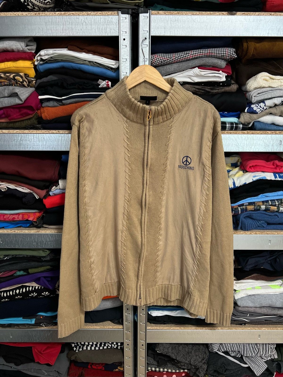 Moschino Vintage Moschino Full Zip Hippie Sweater Knit Jacket Size L Size US L / EU 52-54 / 3 - 1 Thumbnail