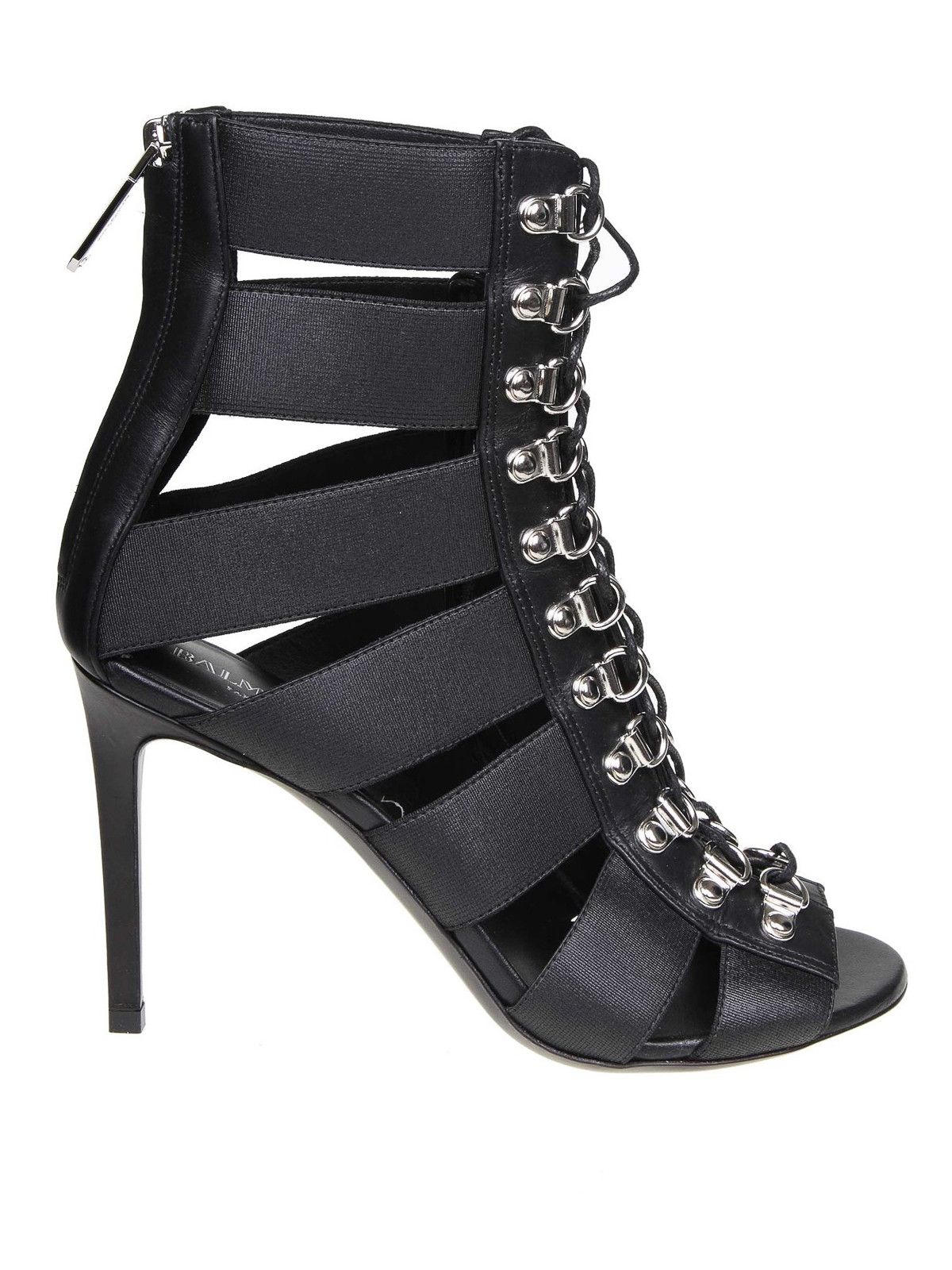 Balmain O1Y0625 Heel Shoes Sandals In Black, Women's