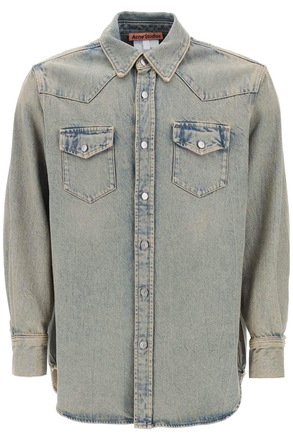 image of Acne Studios Overshirt In Denim in Blue Beige, Women's (Size 2XS)