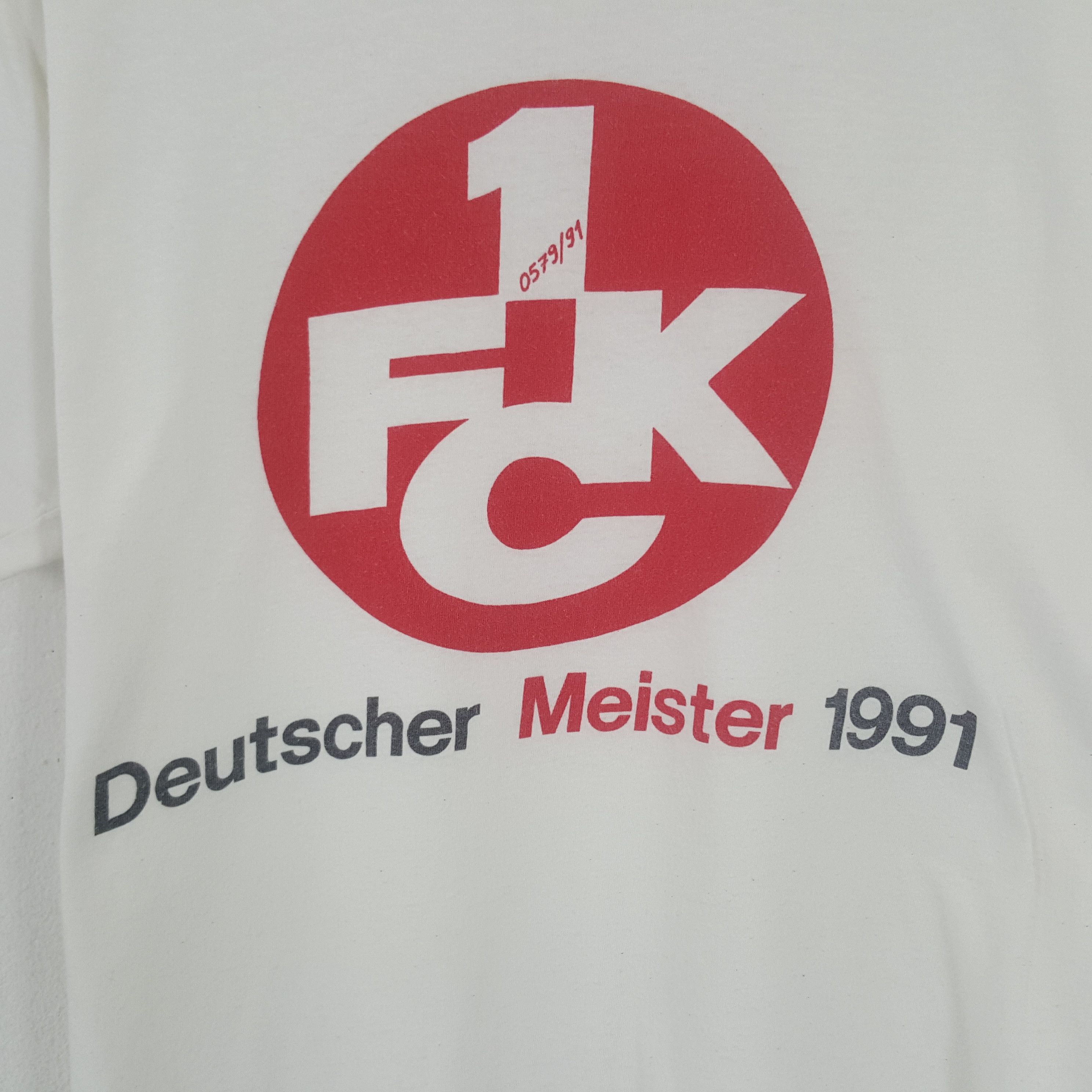 Vintage Vintage Deutscher Meister 1991 Tshirt Size US L / EU 52-54 / 3 - 3 Thumbnail