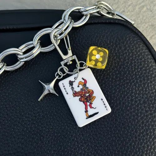 Jewelry Playing Card & Dice Keychain, Poker Charm Accessories Size ONE SIZE - 5 Thumbnail