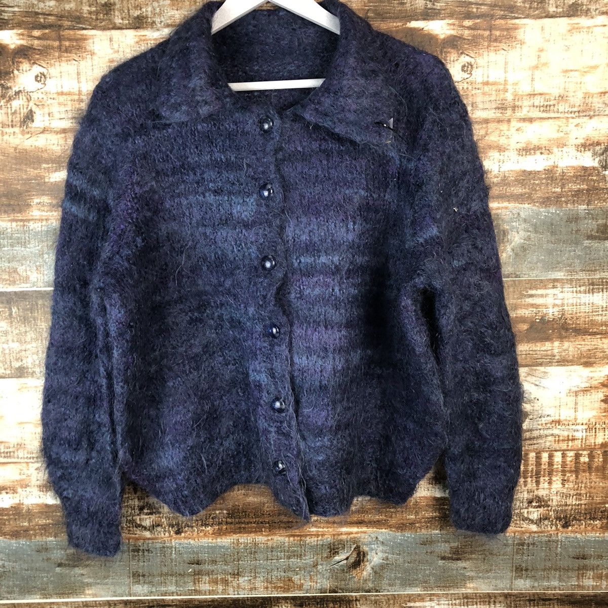 Vintage D Japan vintage mohair shaggy Cardigan knitwear #A2053 Size US S / EU 44-46 / 1 - 3 Thumbnail