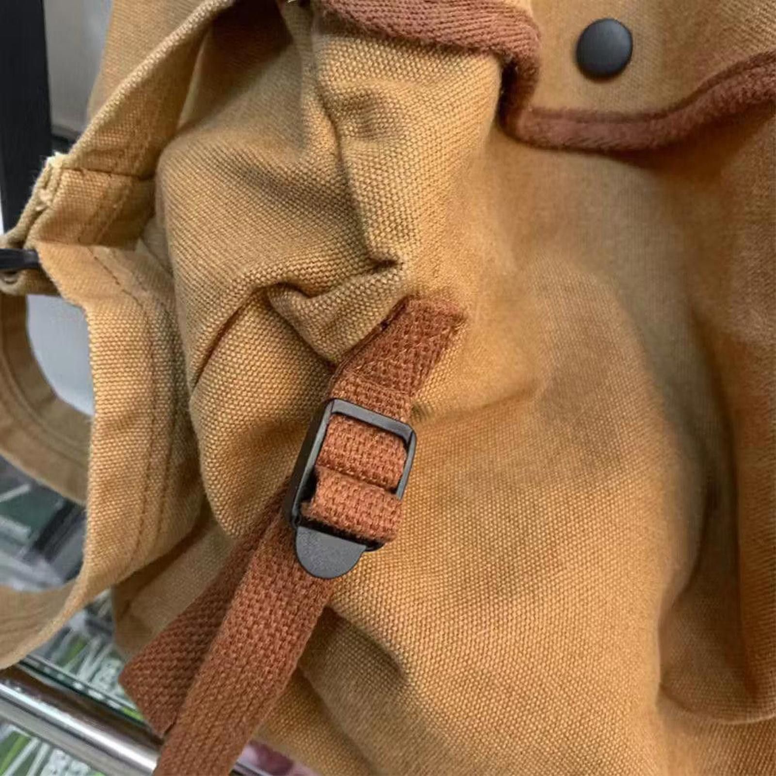 Other Beige Canvas Shoulder Backpack Size ONE SIZE - 3 Thumbnail
