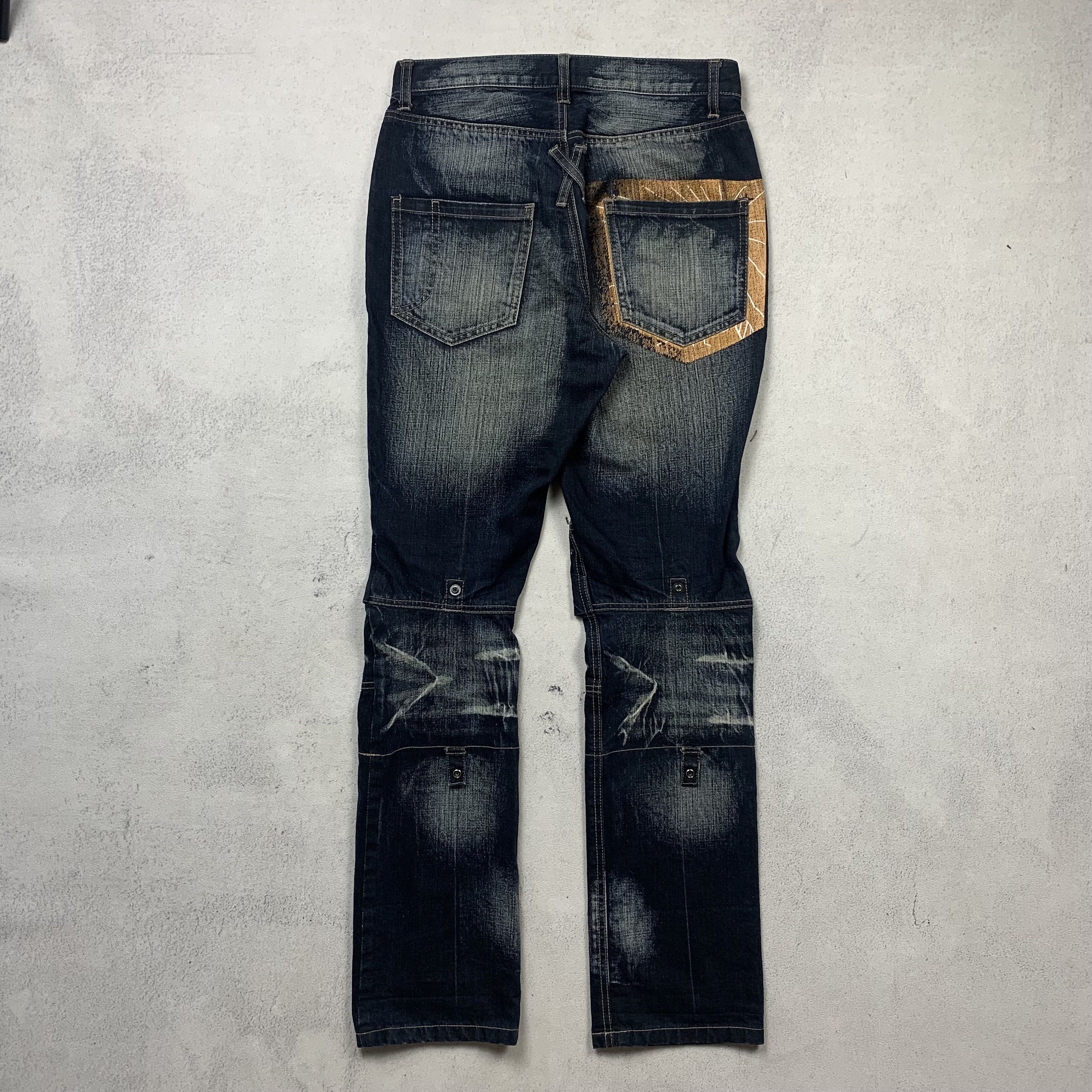 PPFM PPFM Double Waist Denim Japanese Brand Poem Size US 31 - 6 Thumbnail