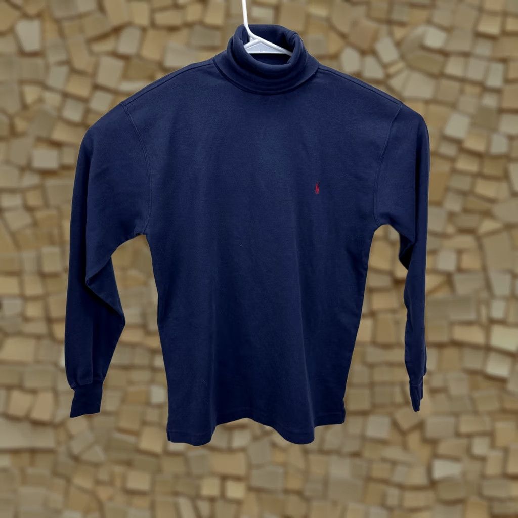Polo Ralph Lauren VINTAGE Polo Ralph Lauren Blue Cotton Turtleneck Shirt Men’s Large Polo Pony 90s USA Regular Long Sleeve Chest 21 Shoulder 28 Size US L / EU 52-54 / 3 - 1 Thumbnail