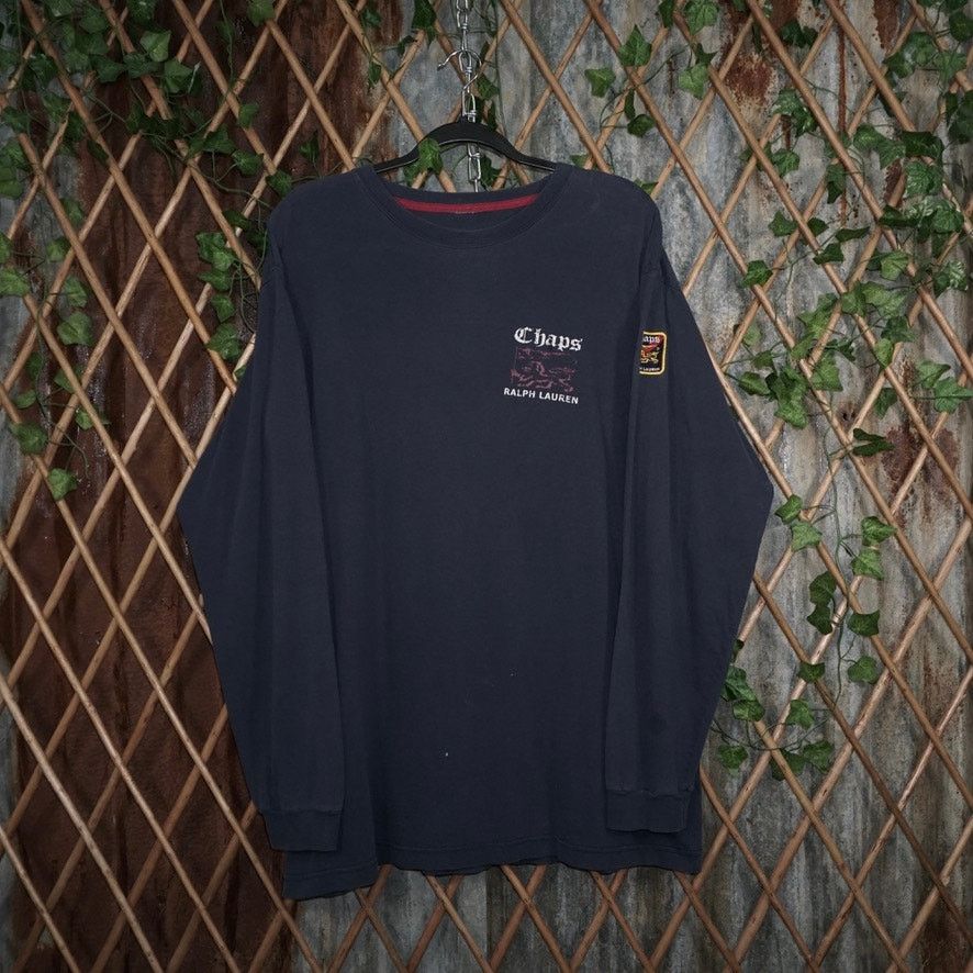 Ralph Lauren XL - Vintage Y2K chaps Ralph Lauren fade long sleeve t-shirt Size US XL / EU 56 / 4 - 1 Thumbnail