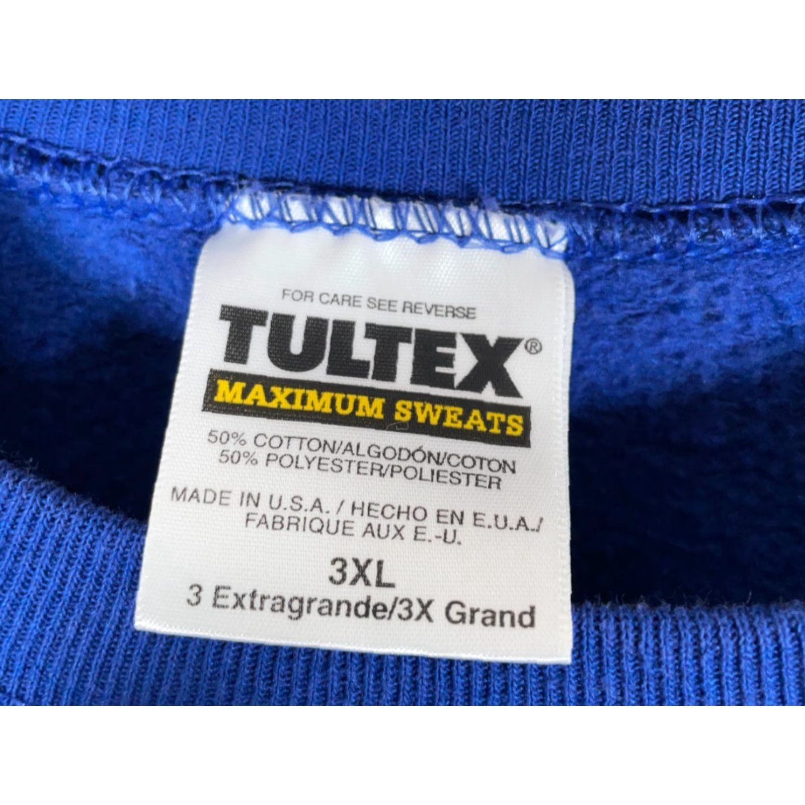 Tultex VINTAGE Tultex Sweatshirt Crewneck Raglan Sleeves Blue 3XL Men’s 90s Retro Solid Heavyweight Cotton Poly Fleece Pullover Size US XXL / EU 58 / 5 - 3 Thumbnail