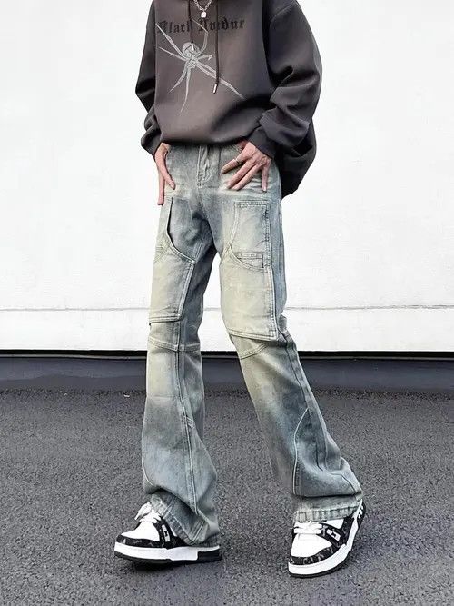 Japanese Brand × Jean Vintage washed street patchwork jeans Size US 32 / EU 48 - 4 Thumbnail