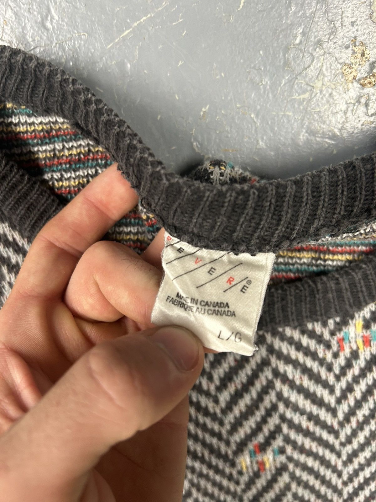 Vintage CRazy Vintage 90s Grey Revere Knit Pullover Sweatshirt Size US L / EU 52-54 / 3 - 2 Thumbnail