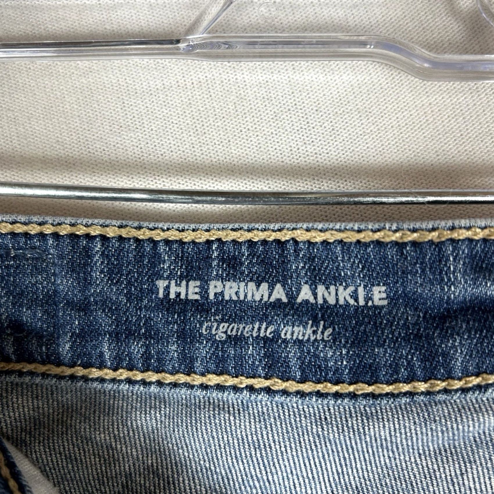 Vintage AG Adriano Goldschmied The Prima Jeans Women’s 28R Cigarette Skinny Ankle Denim Blue City Hipster Rock USA - Mens/Womens Size 28" / US 6 / IT 42 - 6 Thumbnail