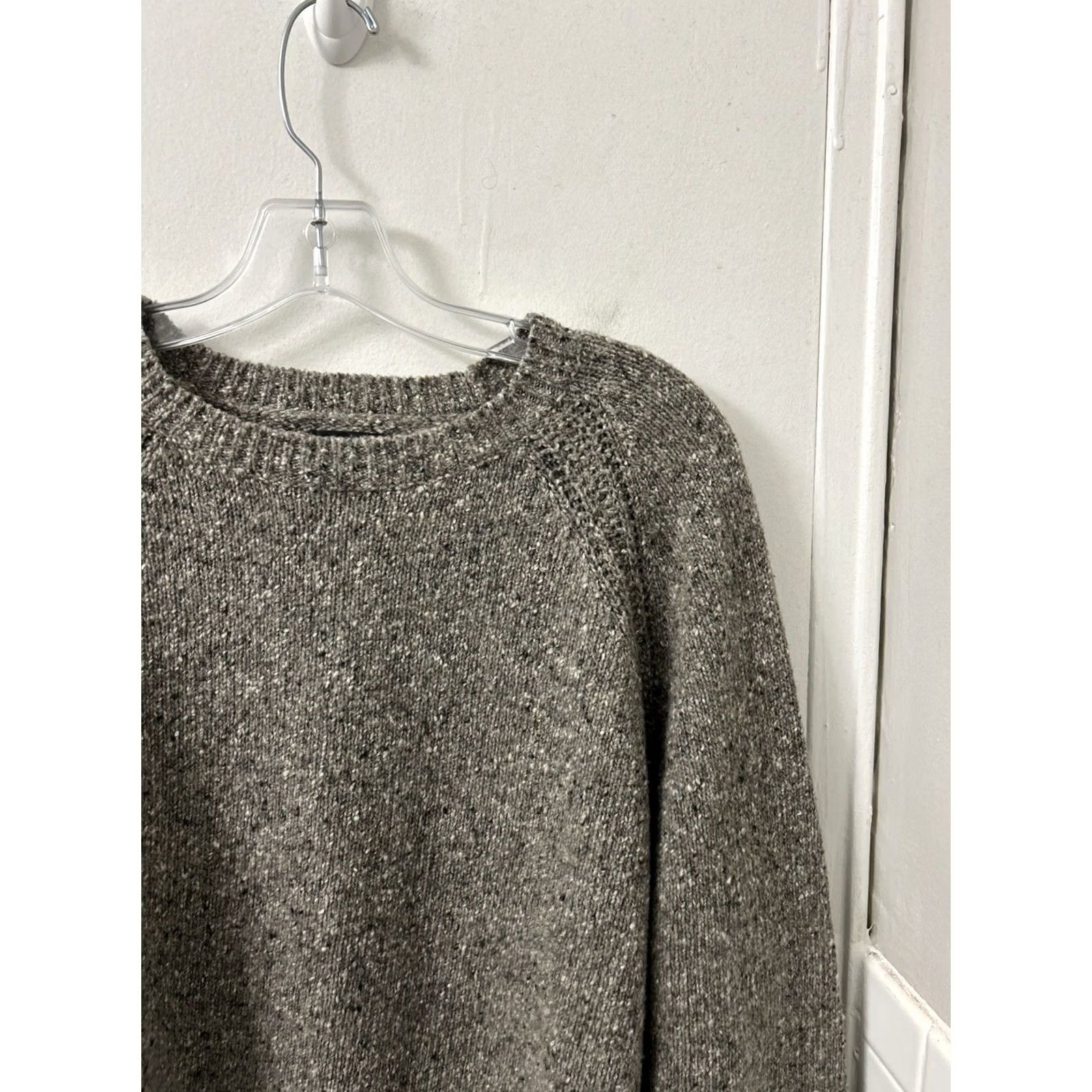 Vintage J Crew Sweater Mens XL Brown Wool Blend Speckled Crewneck Raglan Pullover L/S Regular Knit Crew Neck Casual Autumn Winter Spring Size US XL / EU 56 / 4 - 4 Thumbnail