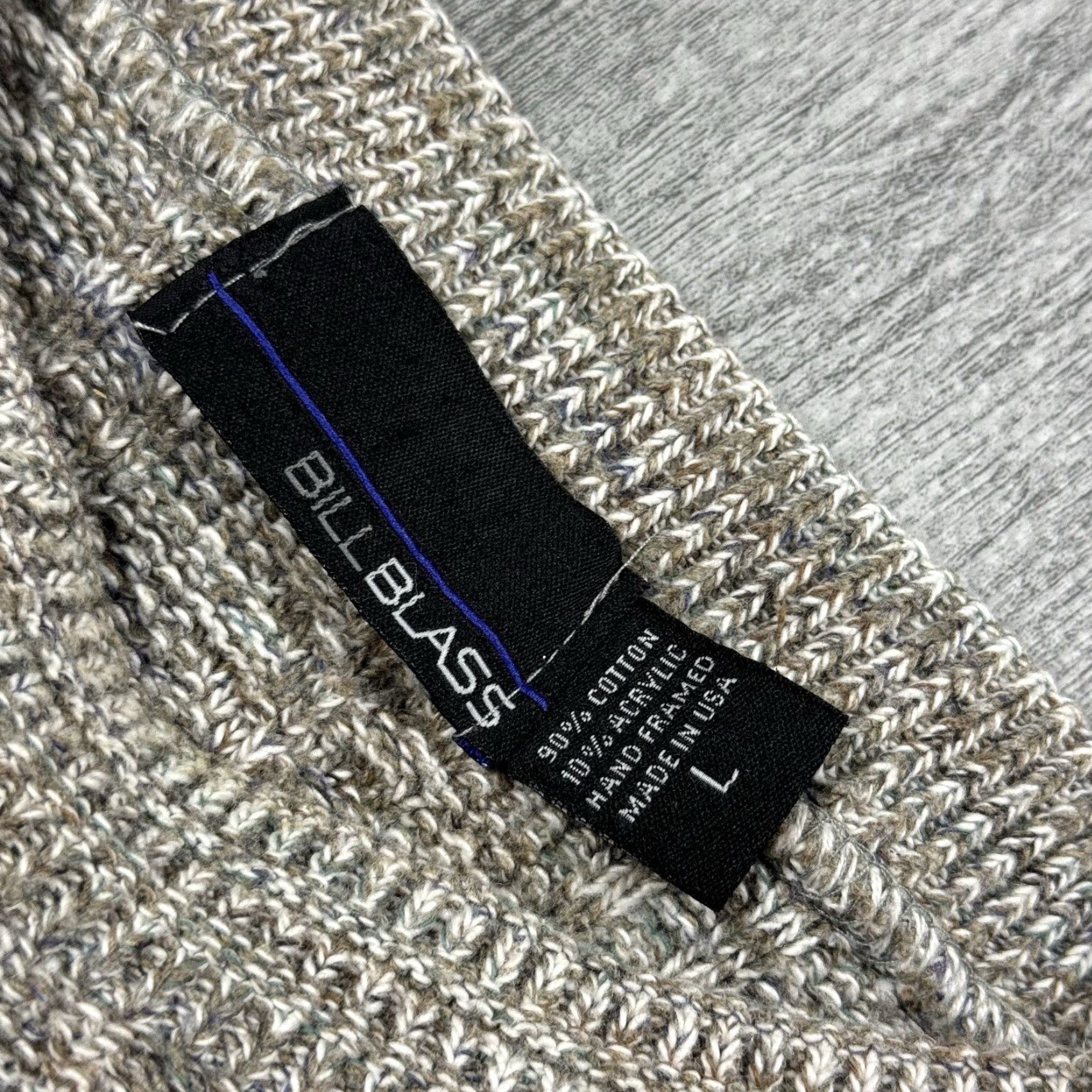 Bill Blass VINTAGE Bill Blass USA Men's Gray Long Sleeve Waffle Knit Crewneck Sweater Fall Winter Casual Formal Size US L / EU 52-54 / 3 - 2 Thumbnail
