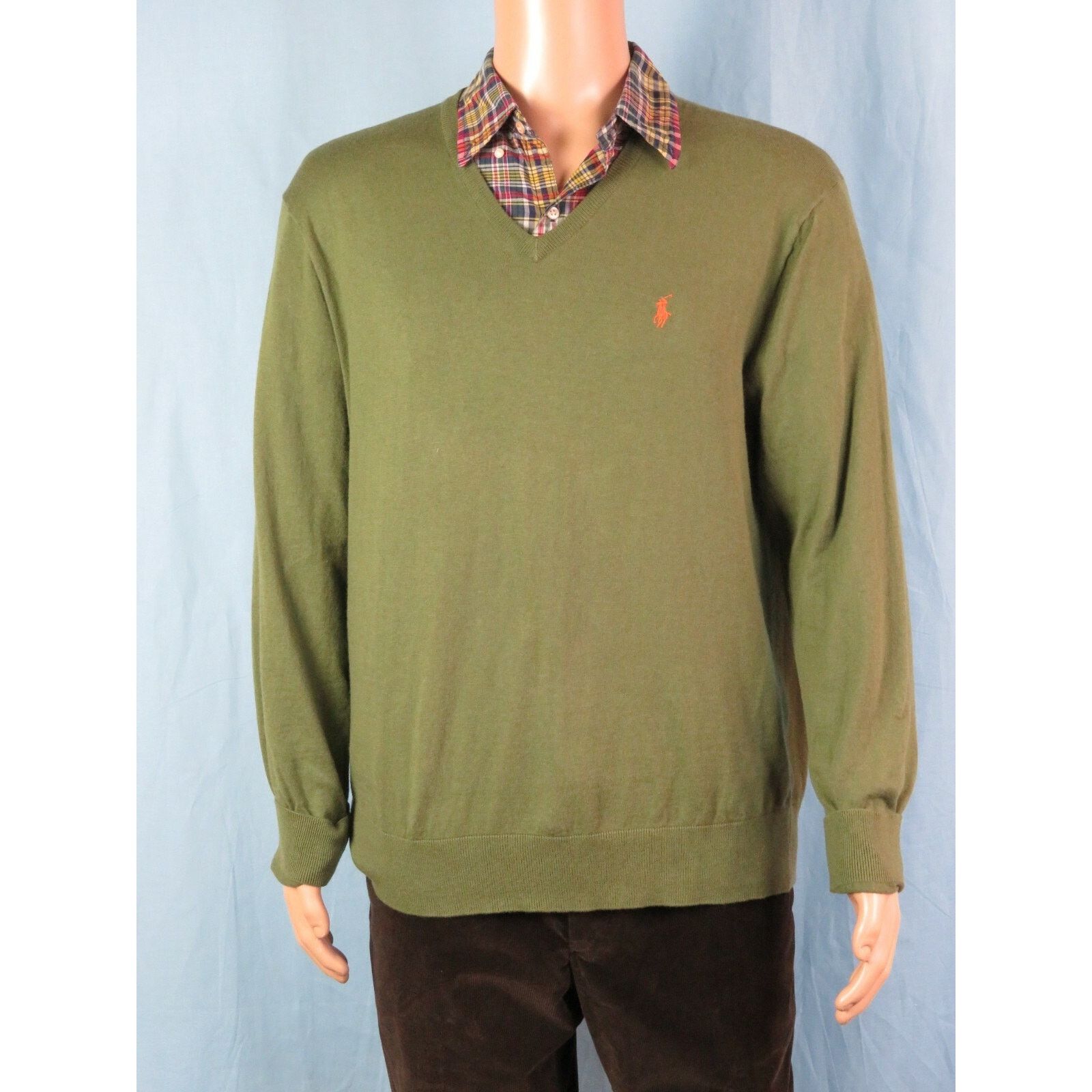 Ralph Lauren RALPH LAUREN GREEN COTTON CASHMERE LONG SLEEVE PULLOVER L Size US L / EU 52-54 / 3 - 1 Thumbnail