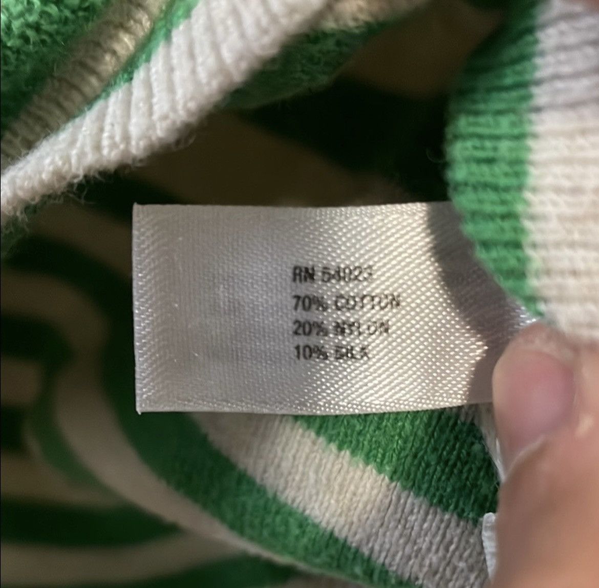 Gap GAP Green and Cream Striped V-Neck Sweater Size L / US 10 / IT 46 - 3 Thumbnail