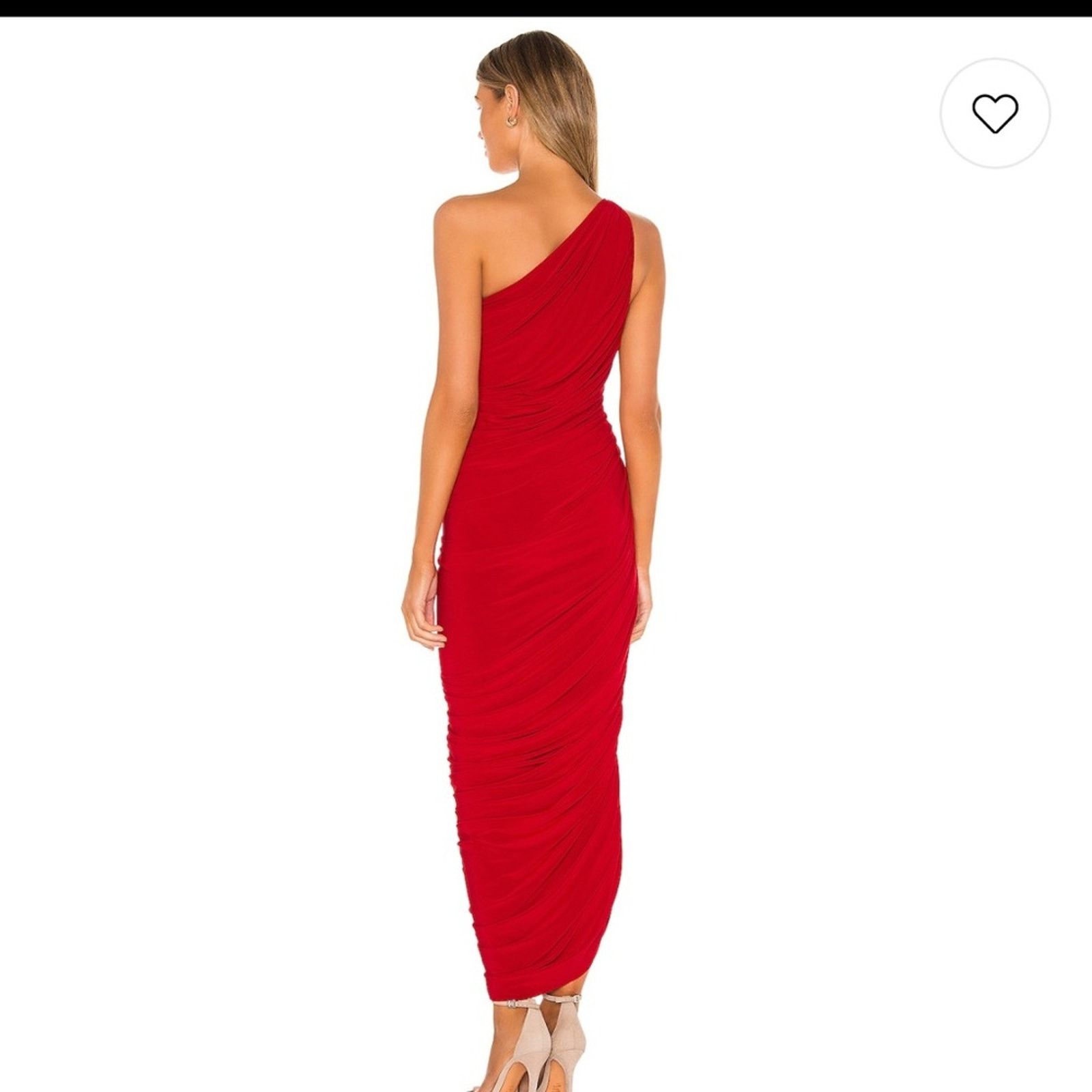 Norma Kamali Norma Kamali Diane Gown - Size XS - Red Ruched One-Shoulder Size XS / US 0-2 / IT 36-38 - 3 Thumbnail