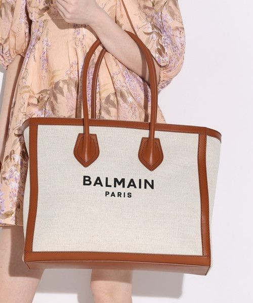 Balmain o1s1wg111225 Size:OS/B-Army 42 Tote Bag in White/Brown Size ONE SIZE - 5 Thumbnail