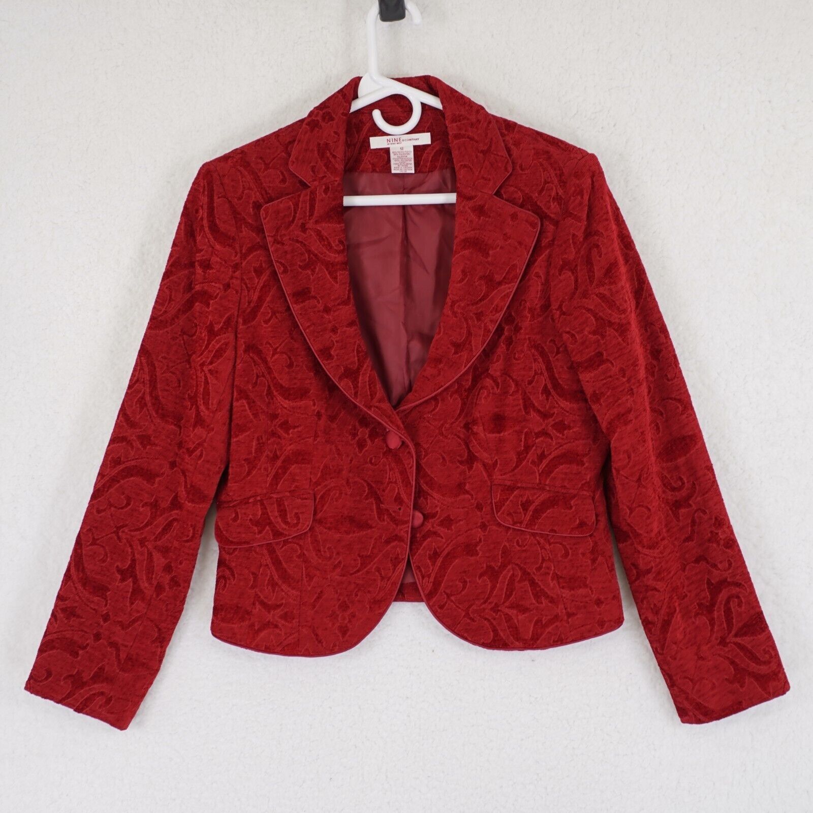 Nine West Nine West Nine & Company Red Floral Felt Blazer Size 12 Rayo Size XL / US 12-14 / IT 48-50 - 1 Thumbnail