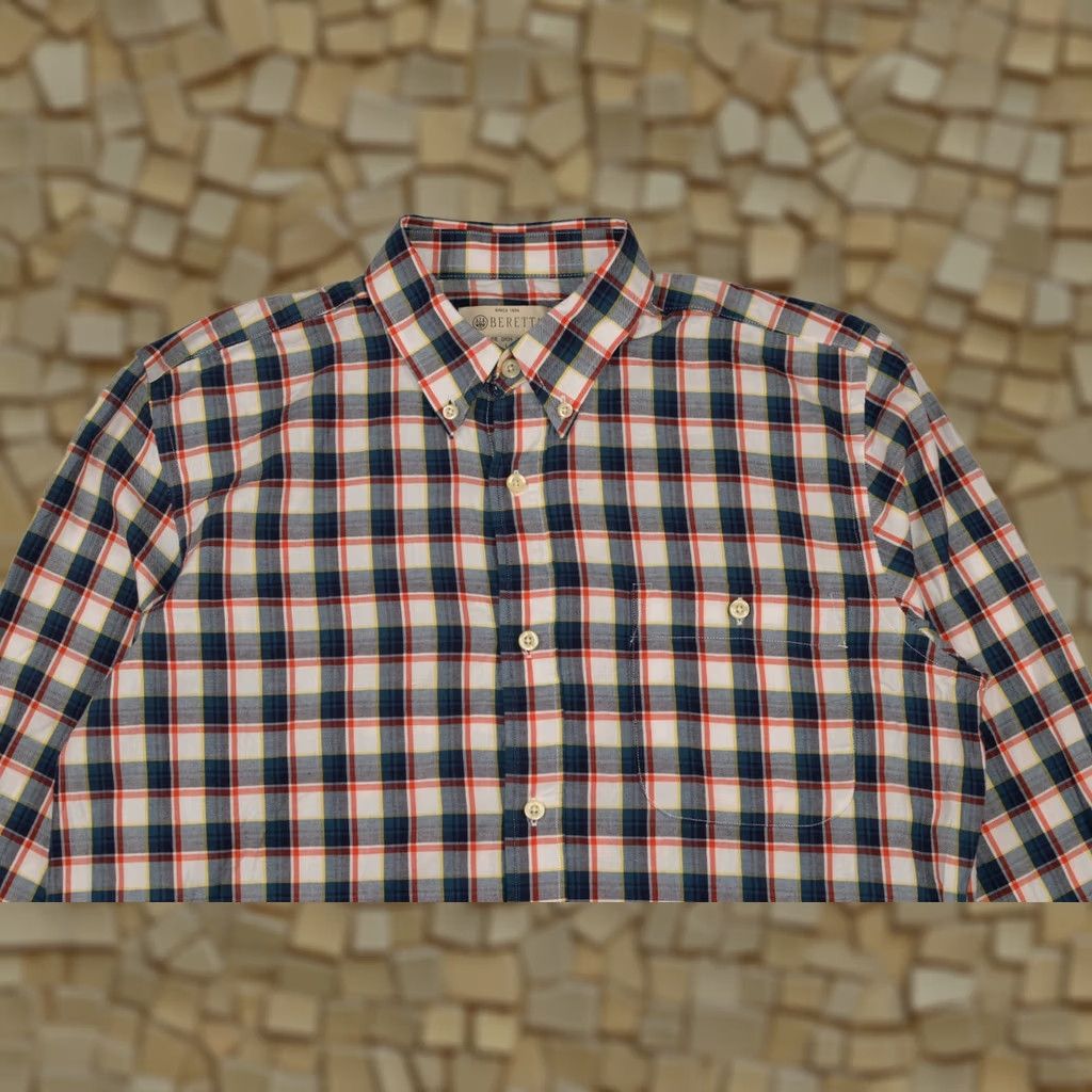 Vintage Beretta Plaid Check Long Sleeve Cotton Button Shirt L Men Size US L / EU 52-54 / 3 - 1 Thumbnail