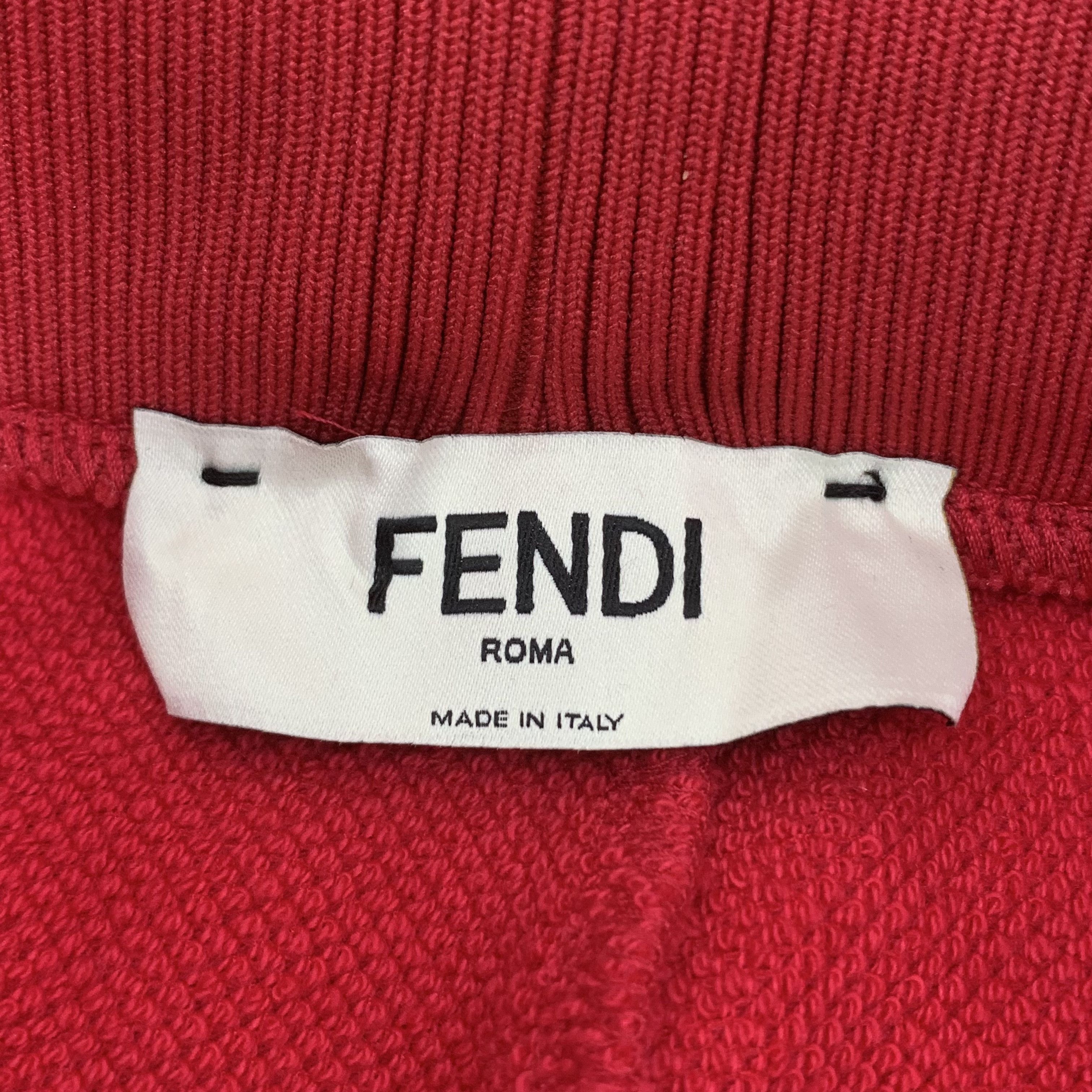 Fendi Fendi Red Side-Logo Cotton Jogger Pants (Size 42) Size 28" / US 6 / IT 42 - 2 Thumbnail