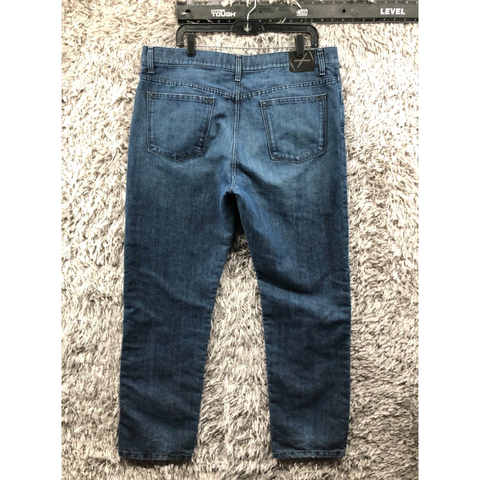 Denime Axist Jeans Size 38x32 Mens Mid Rise Straight Leg Medium Wash Blue Denim Size US 38 / EU 54 - 5 Thumbnail
