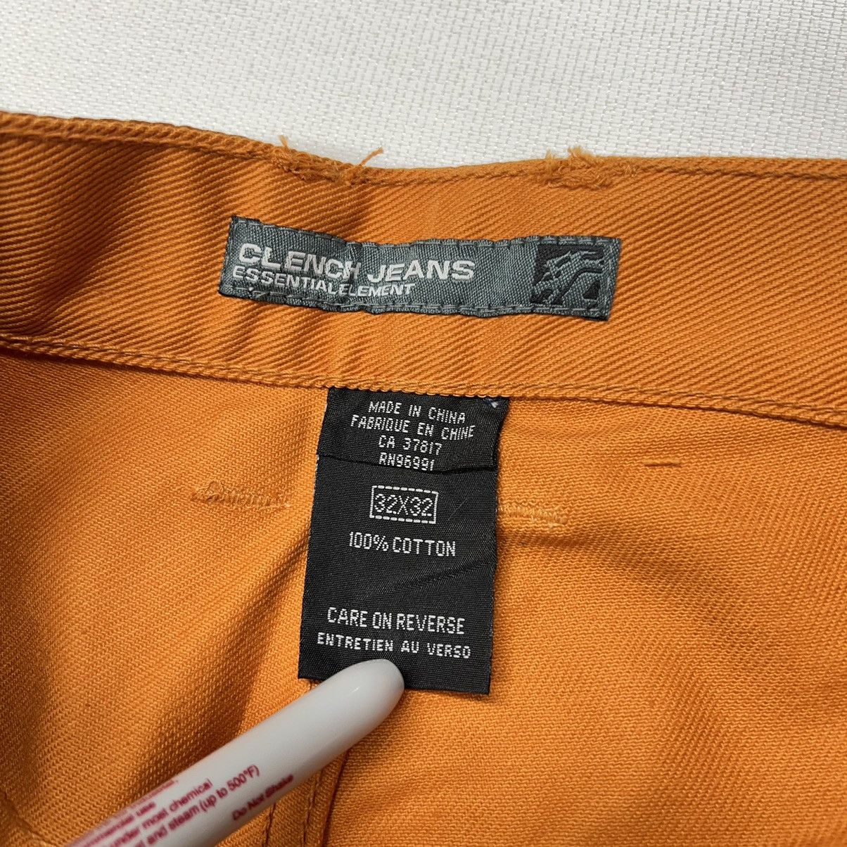 Clench × Vintage VTG Clench Jeans Orange Carpenter Denim Wide Baggy Skater Size US 32 / EU 48 - 8 Thumbnail