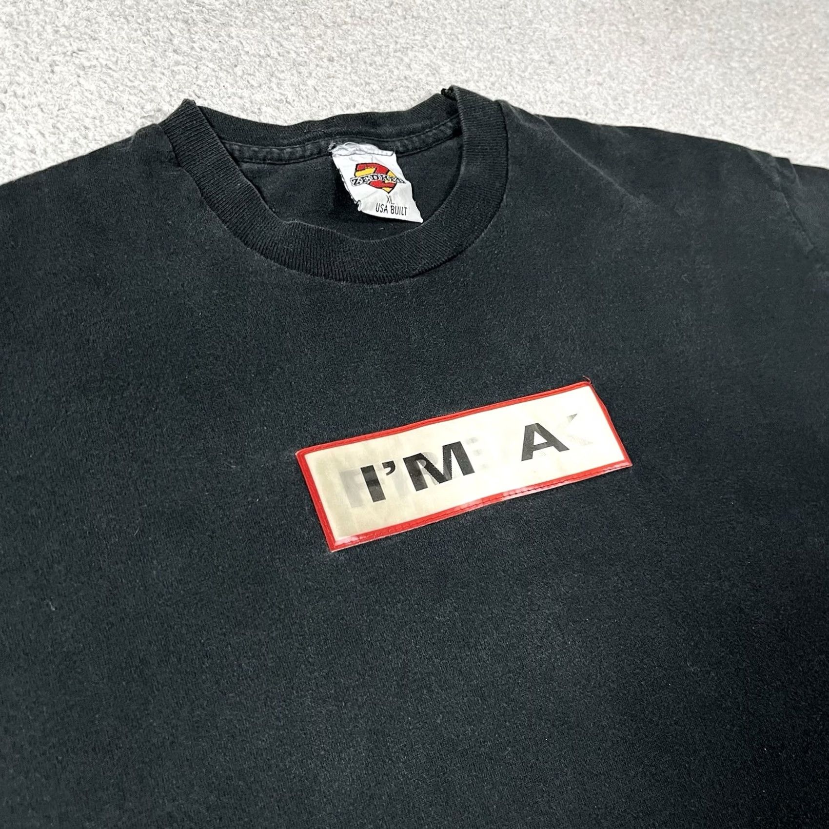 Vintage VINTAGE Zed Hed Shirt Mens XL Black IM A FREAK Funny Parody Comedy Skater Grunge 90s 80s USA Logo T-Shirt Mens XL Black Size US XL / EU 56 / 4 - 2 Thumbnail