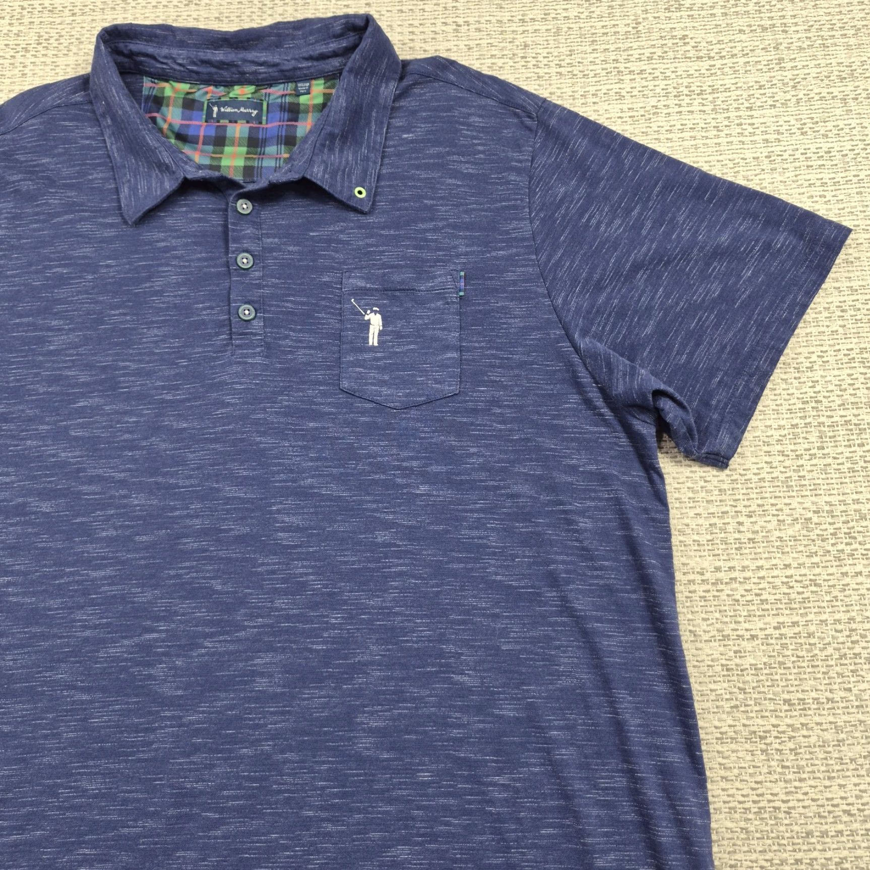 Vintage William Murray Golf Polo Shirt Mens 2XL Blue Graphic Print Polo Shirts Men Regular Short Sleeve Athleisure Golf Size US XXL / EU 58 / 5 - 4 Thumbnail