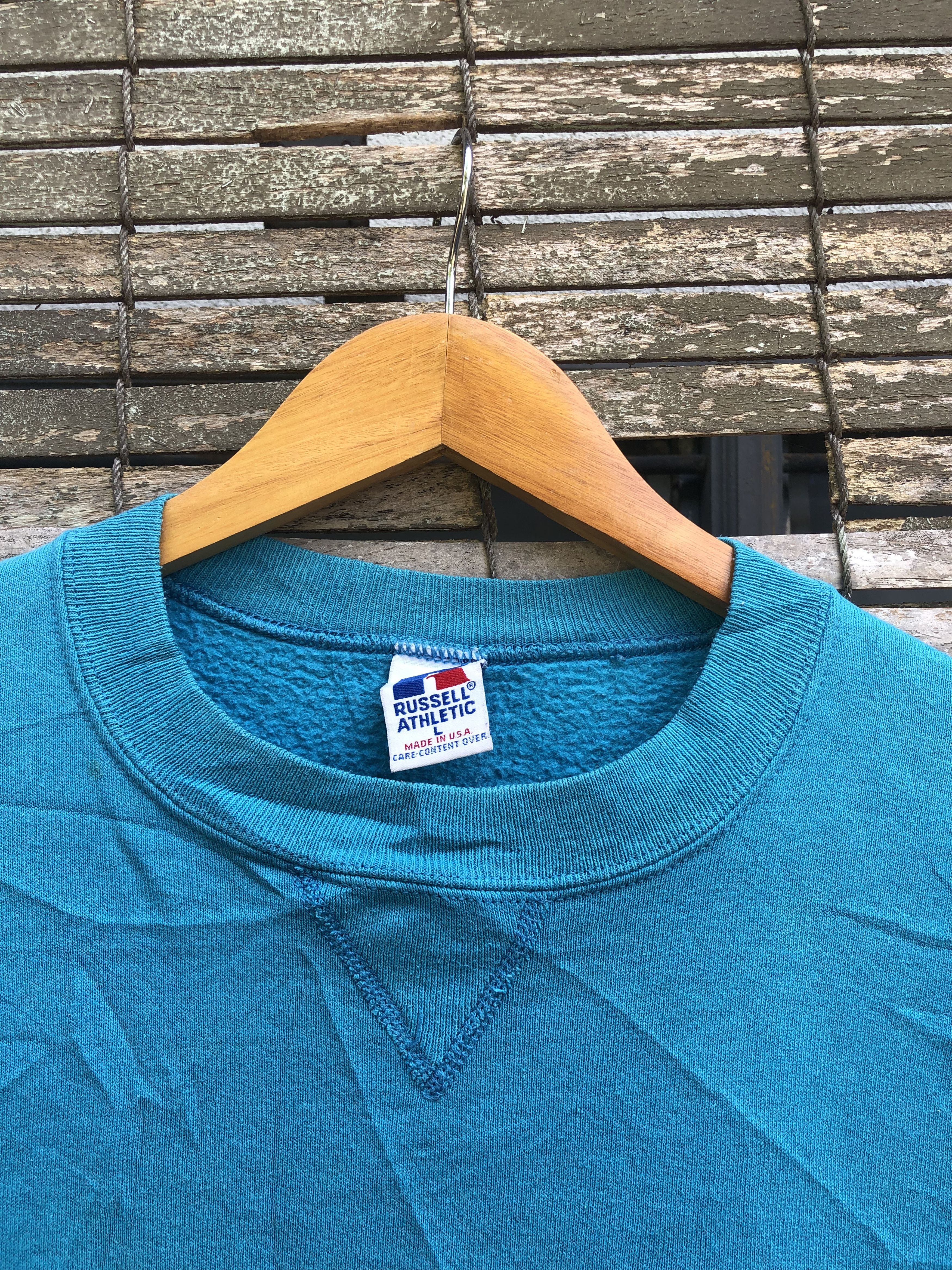Russell Athletic Vintage 90s Russel Athletic USA Plain Crewneck Sweatshirts Size US L / EU 52-54 / 3 - 5 Thumbnail