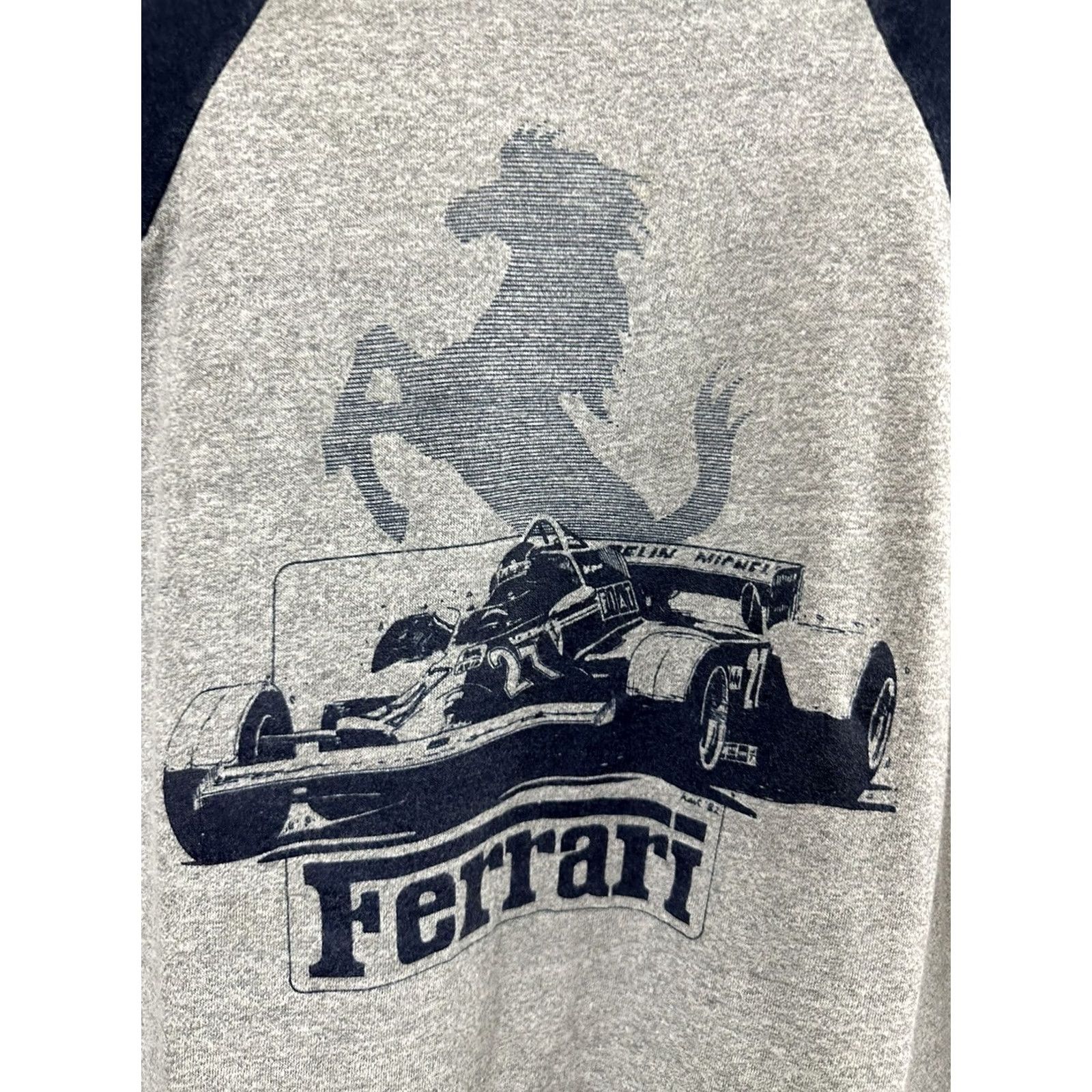 Ferrari VINTAGE Scuderia Ferrari Italian Luxury F1 Car Raglan Baseball TShirt XL Gray 80s Mens Size US XL / EU 56 / 4 - 2 Thumbnail