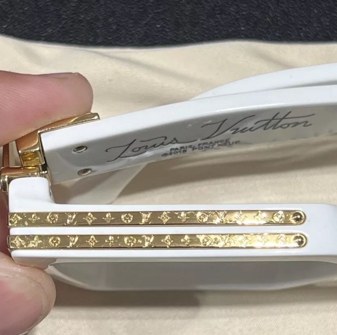 Louis Vuitton Louis Vuitton 1.1 Millionaire Sunglasses - White Acetate Size ONE SIZE - 4 Thumbnail