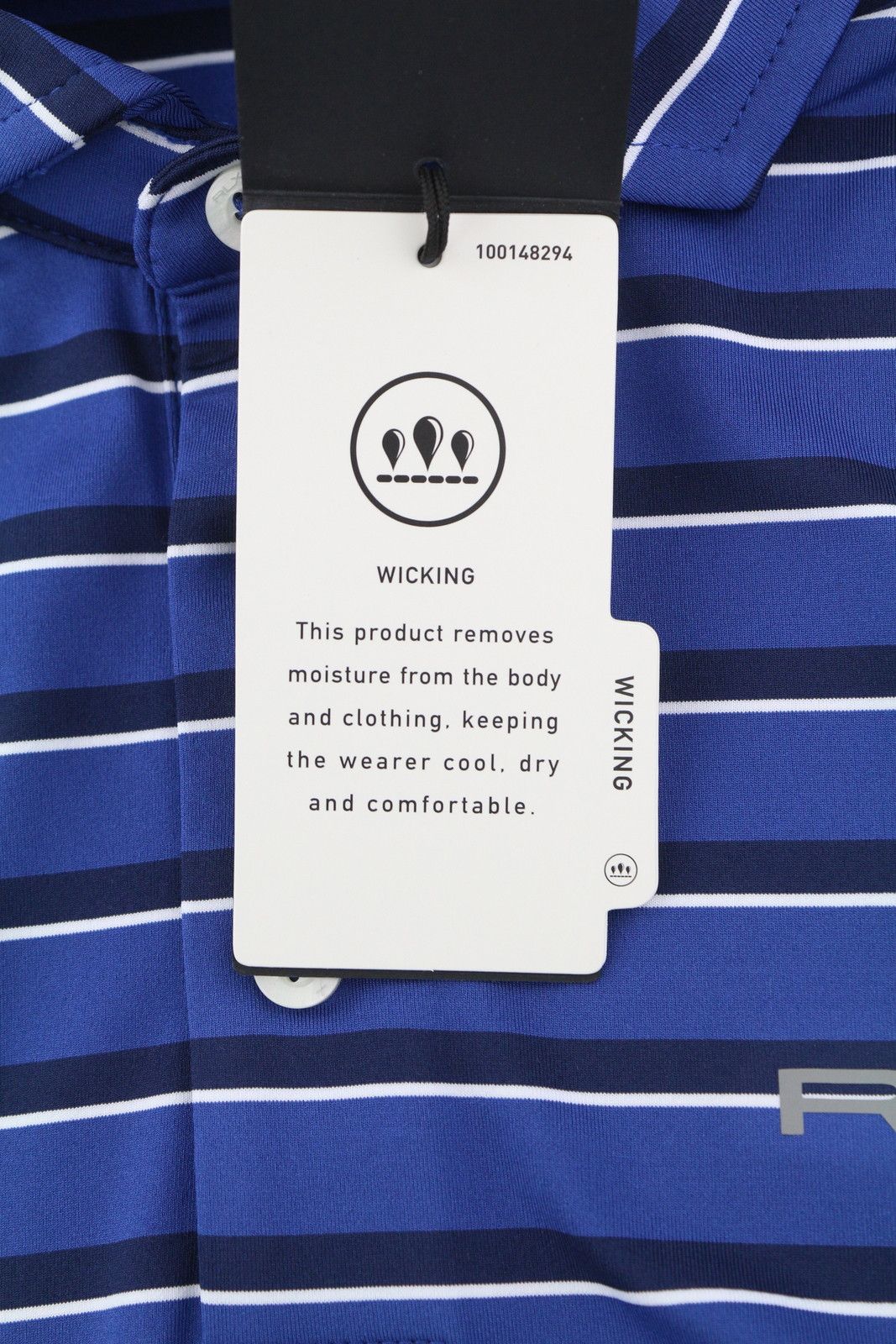 RLX Ralph Lauren GOLF M Blue Striped Polo Wicking 84557 Size US M / EU 48-50 / 2 - 6 Thumbnail
