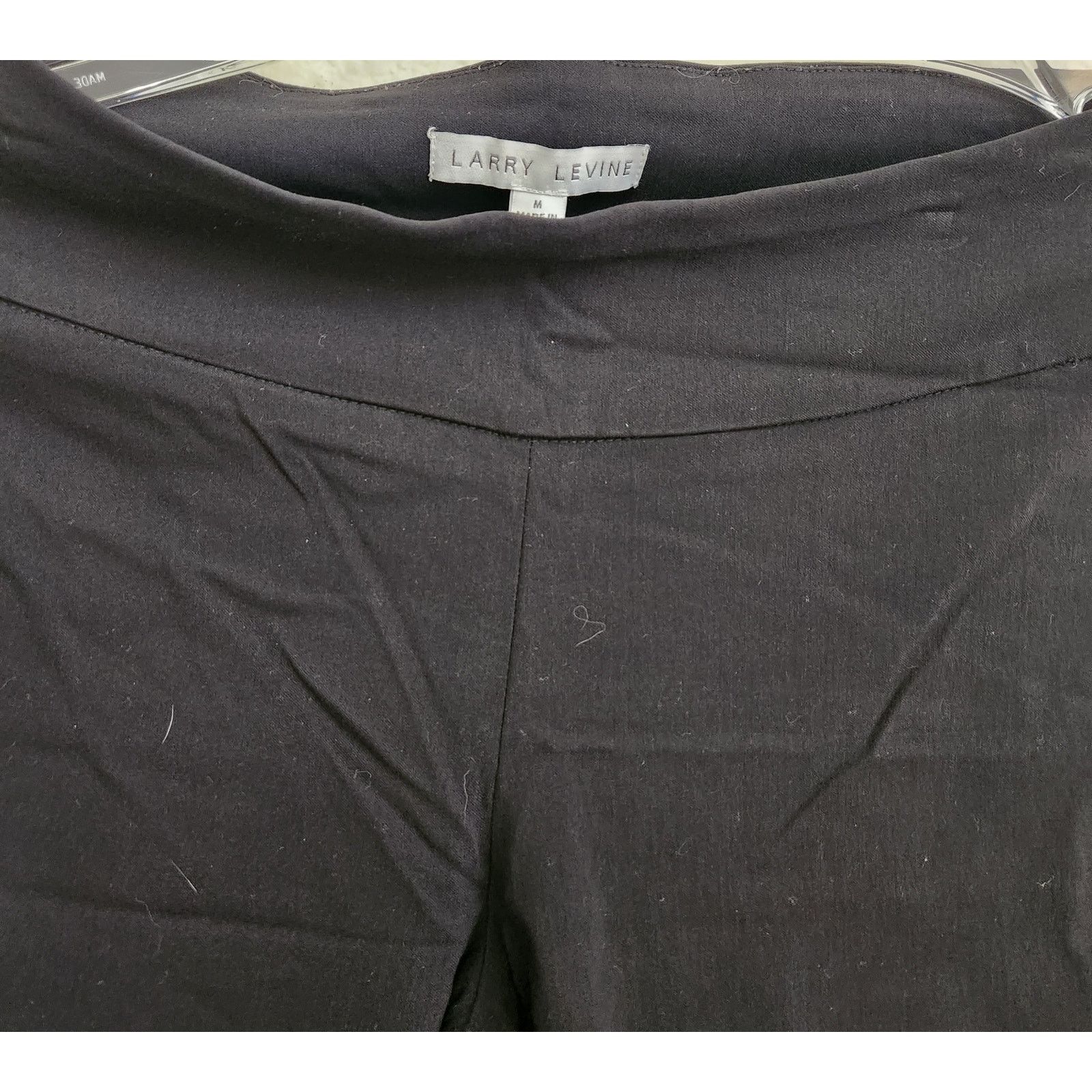 Other Larry Levine Black Flat Front Pull On Cropped Pants Medium Size 30" / US 8 / IT 44 - 2 Thumbnail