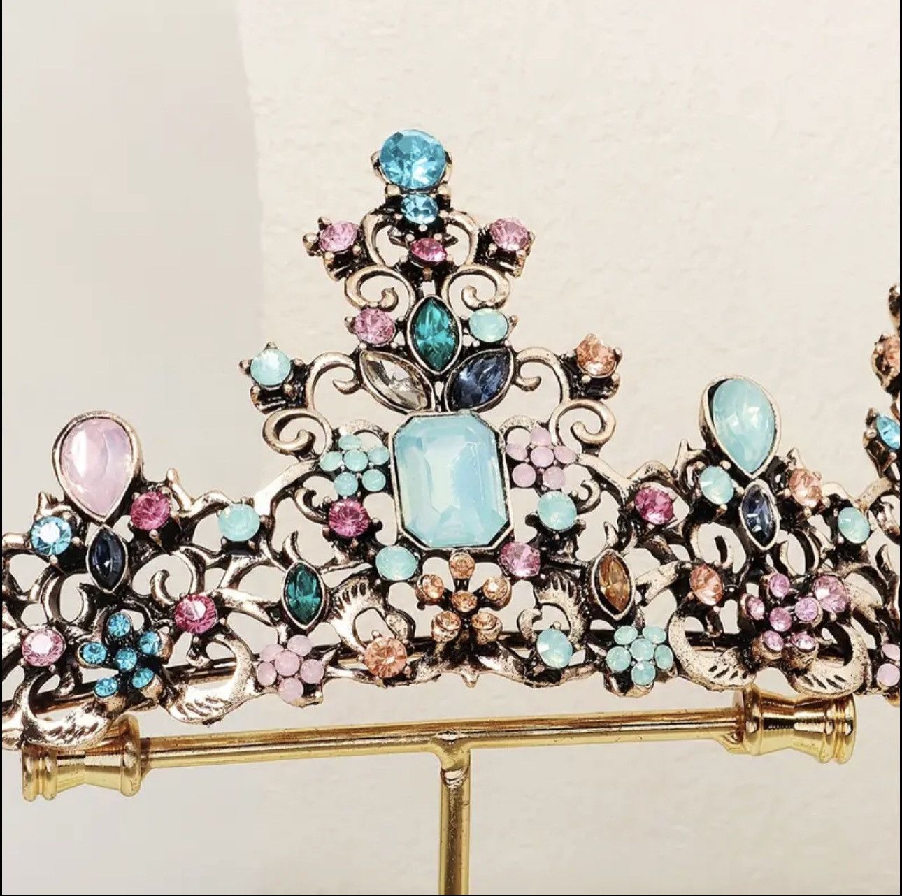 The Unbranded Brand Colorful Gemstone Alloy Crown Hairband Headband Size ONE SIZE - 3 Thumbnail